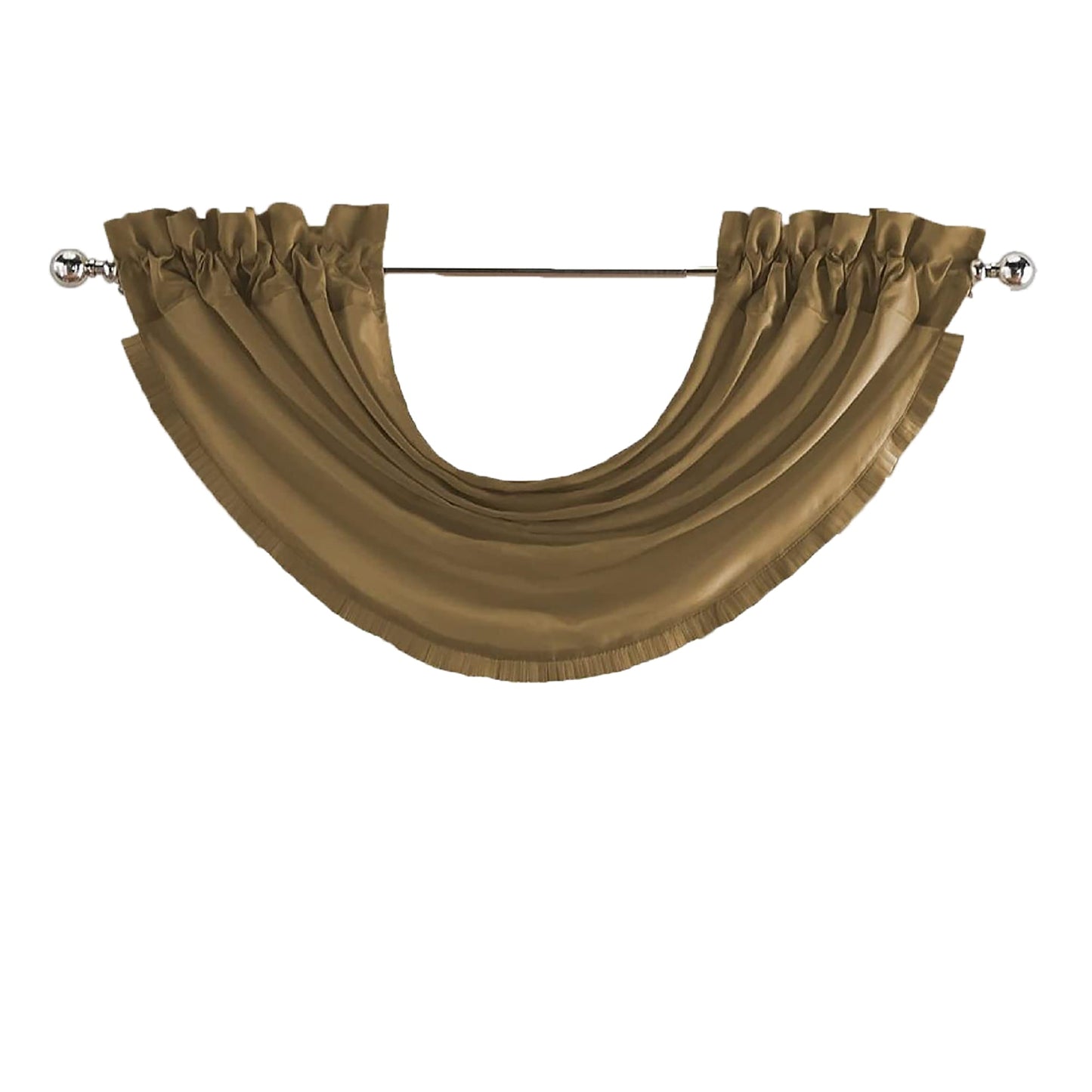 Room Darkening and Energy Efficient Lined Rod Pocket Pleated Window Curtain Drape - Gold