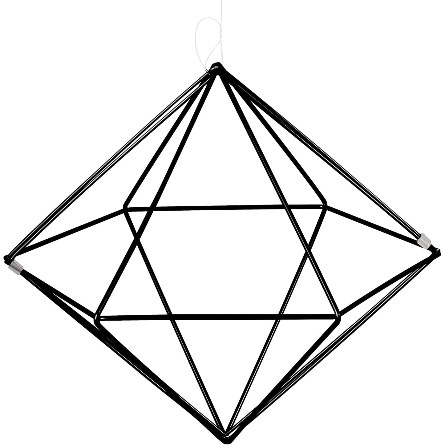 Geometric Sculptures Modern Metallic Wire Shapes Wall Decor Set of 6 - Black