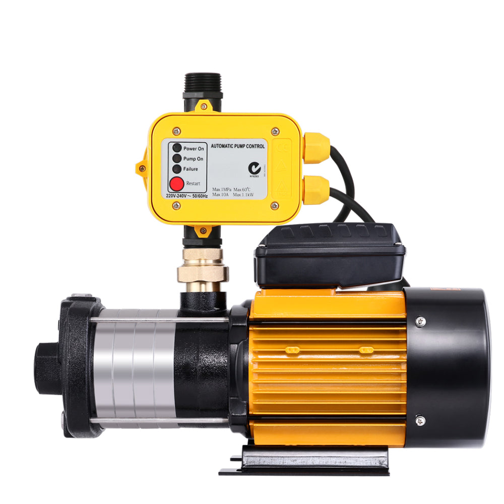 Multi Stage Water Pump Pressure Tank Garden Irrigation Yellow - 2000W