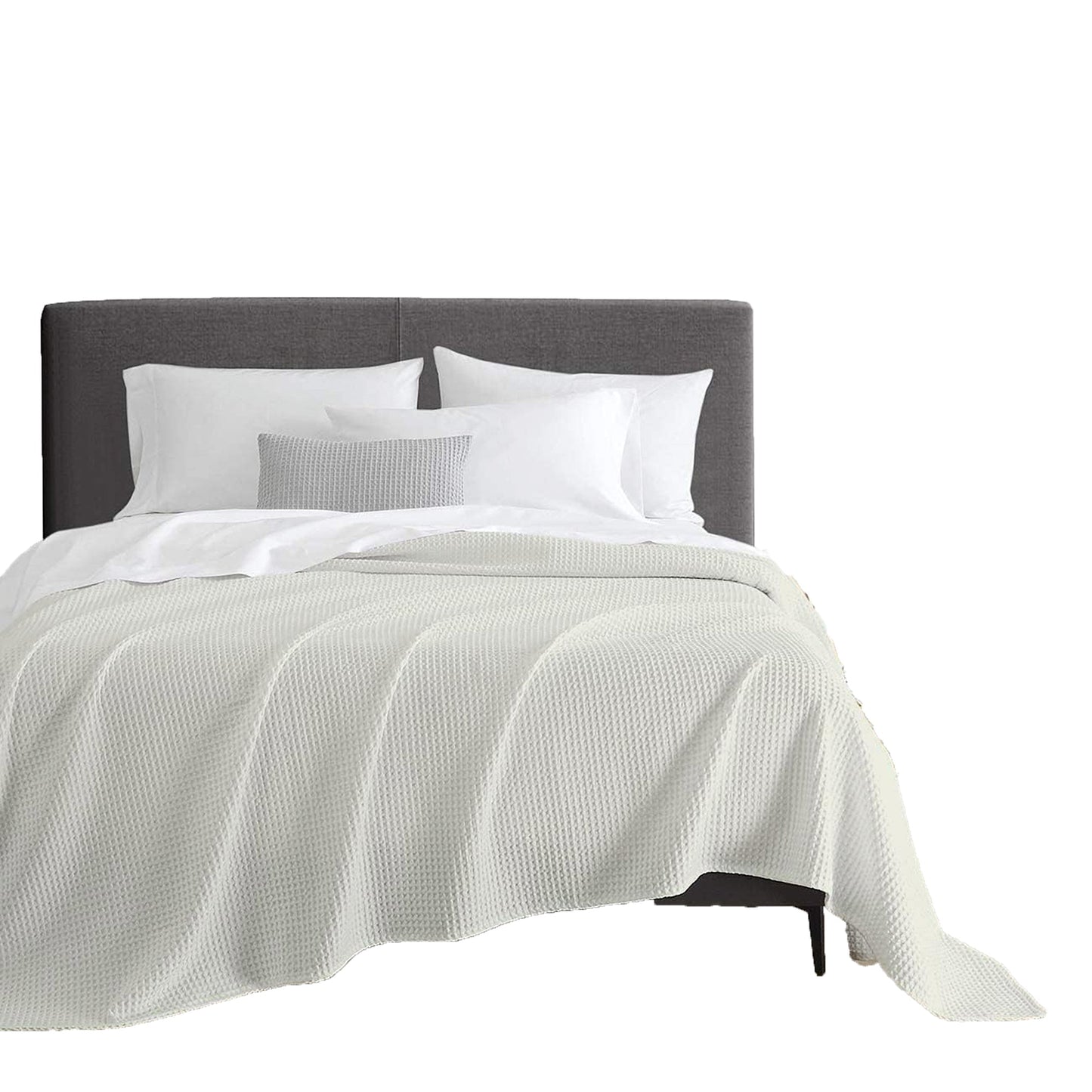 Lightweight Breathable 100% Egyptian Cotton Blanket - Ivory