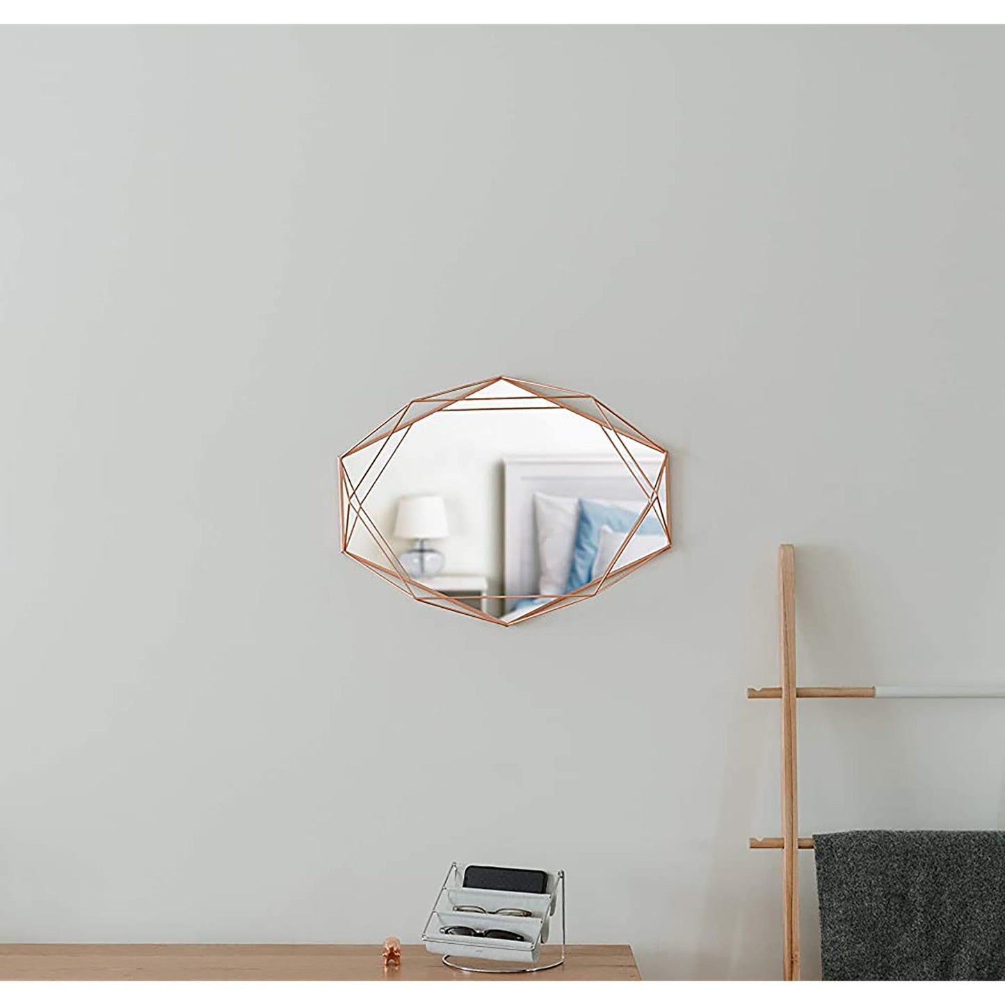 Modern Geometric Shaped Oval Wall Mirror Home Decor - Copper