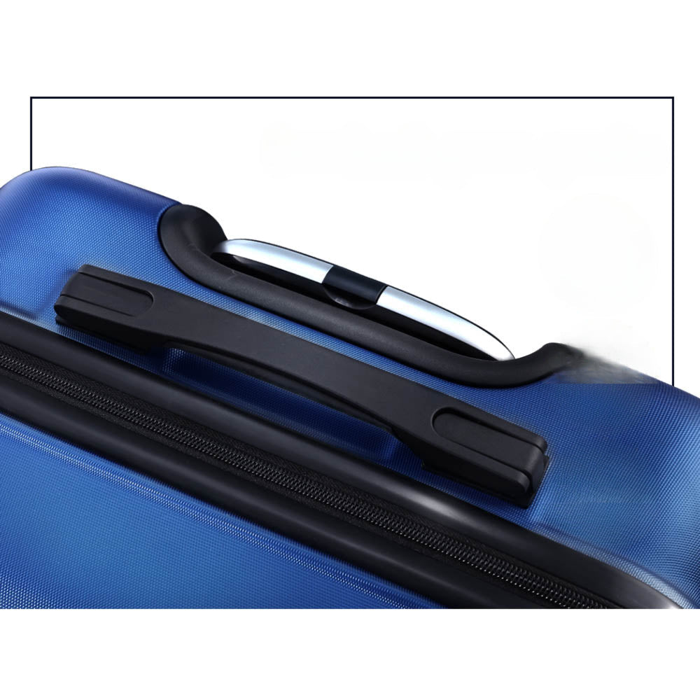 2pc Luggage Travel Sets Suitcase Trolley Lock Bonus Blue