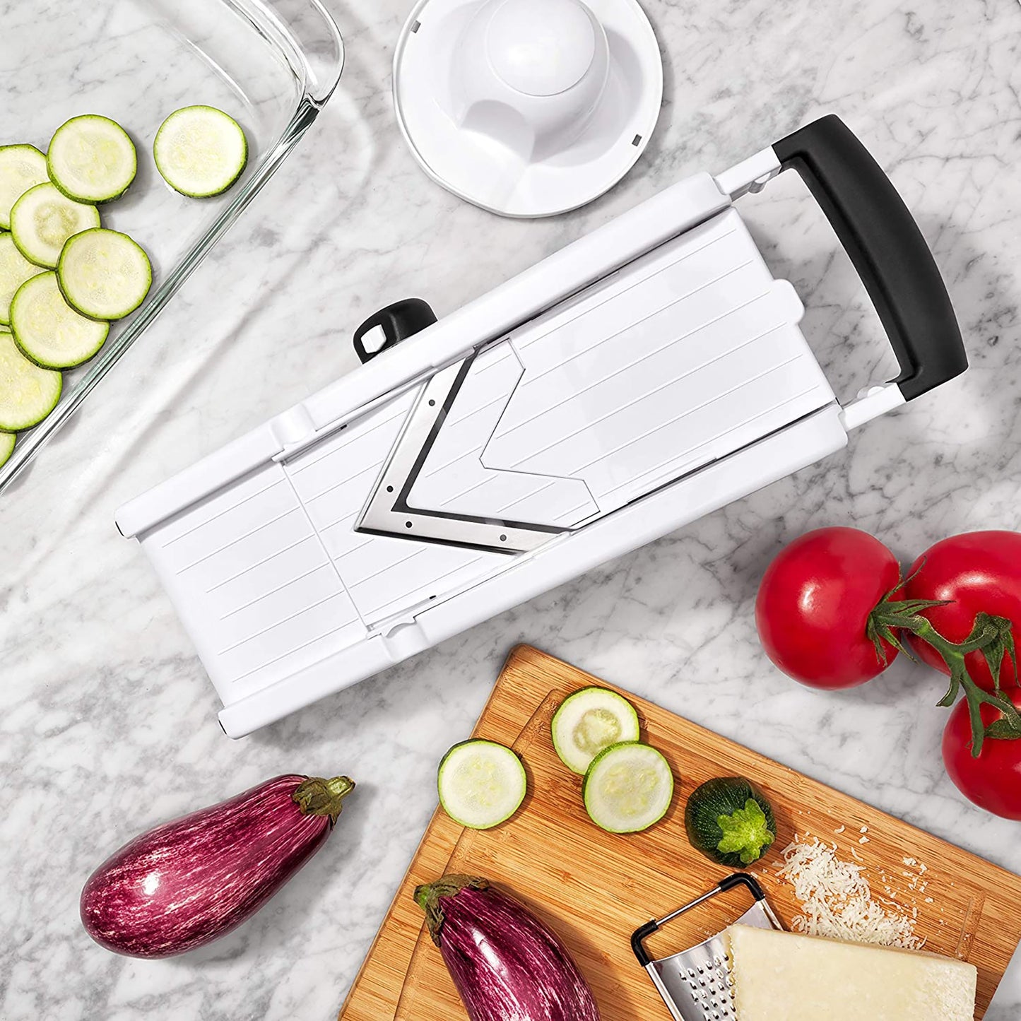 Interchangeable V-Blade Mandoline Slicer - White