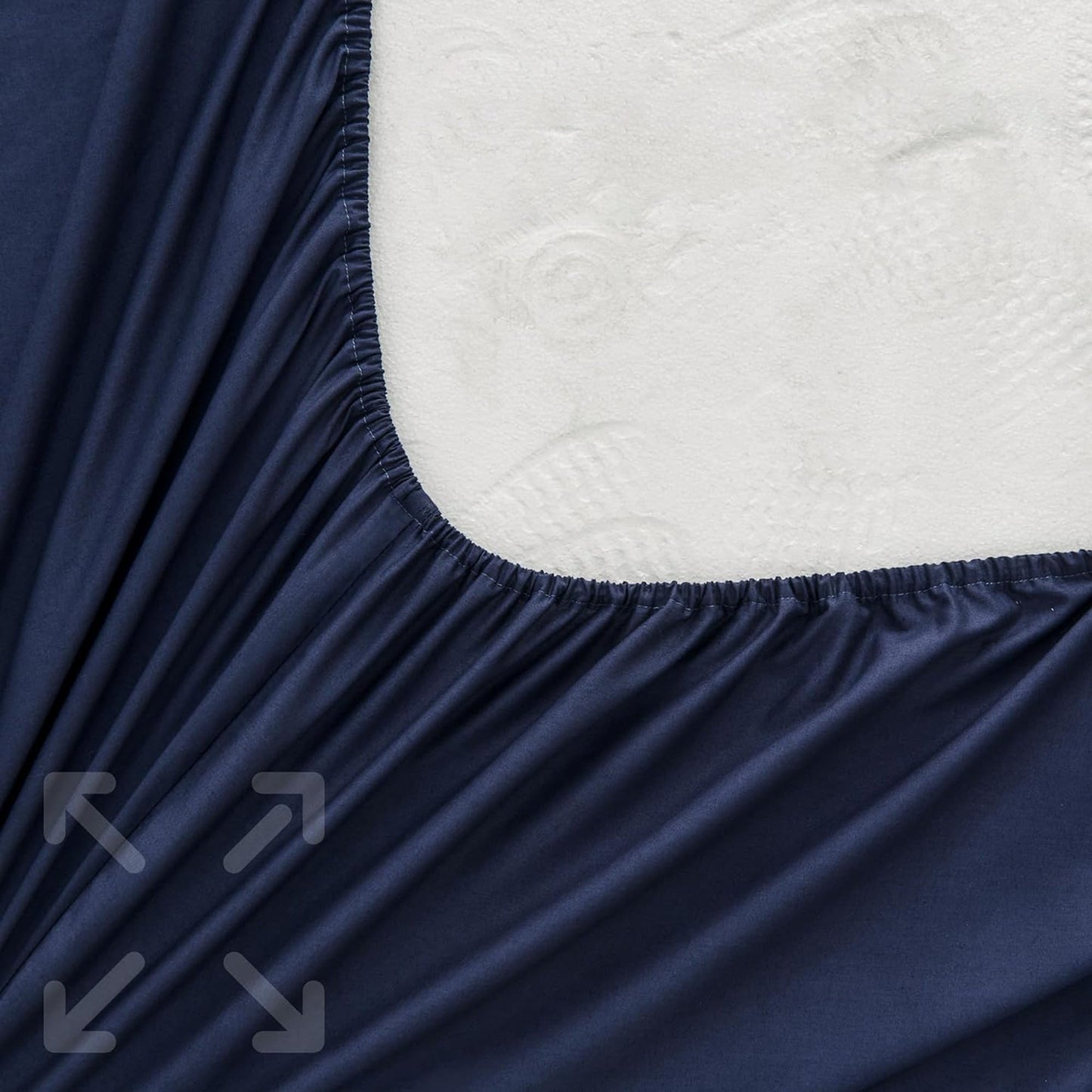 1200TC Sateen Weave Premium 100% Cotton Fitted Sheet - Navy