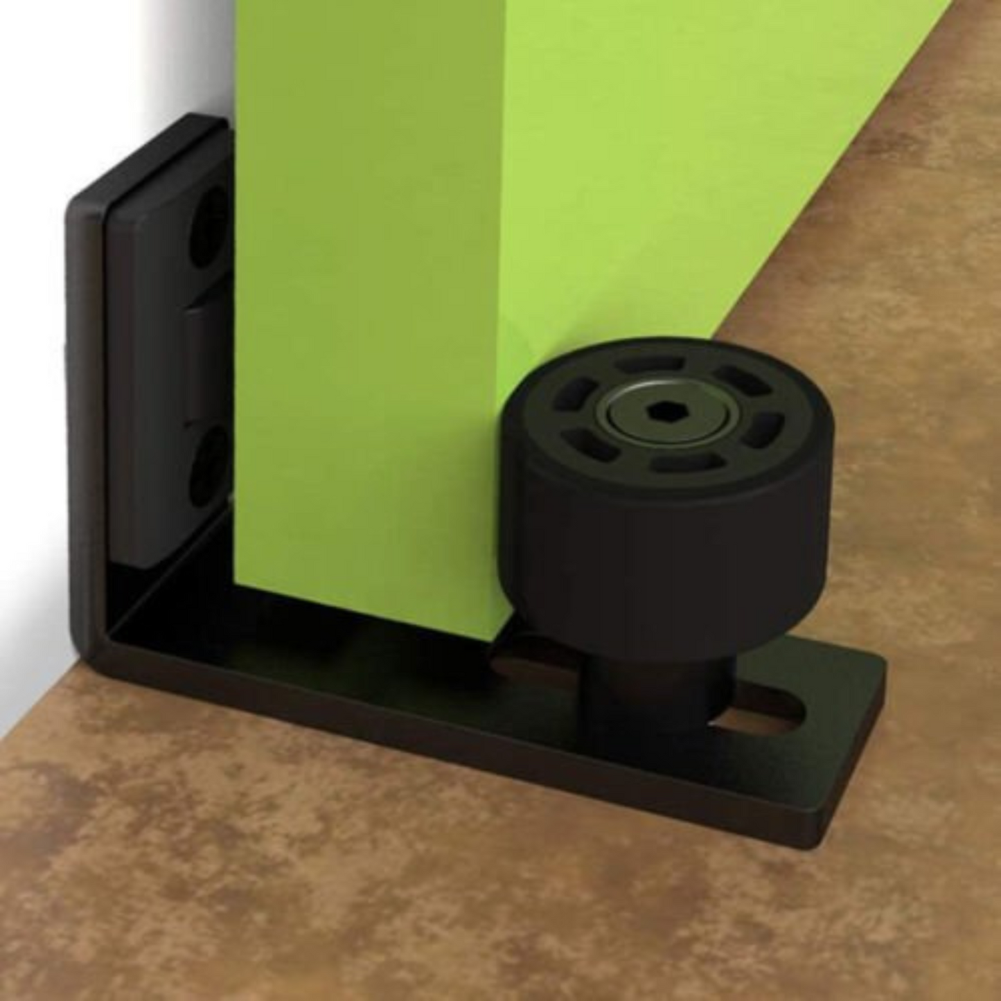 Adjustable Barn Door Sliding Hardware Wall Mount Floor Guide Roller