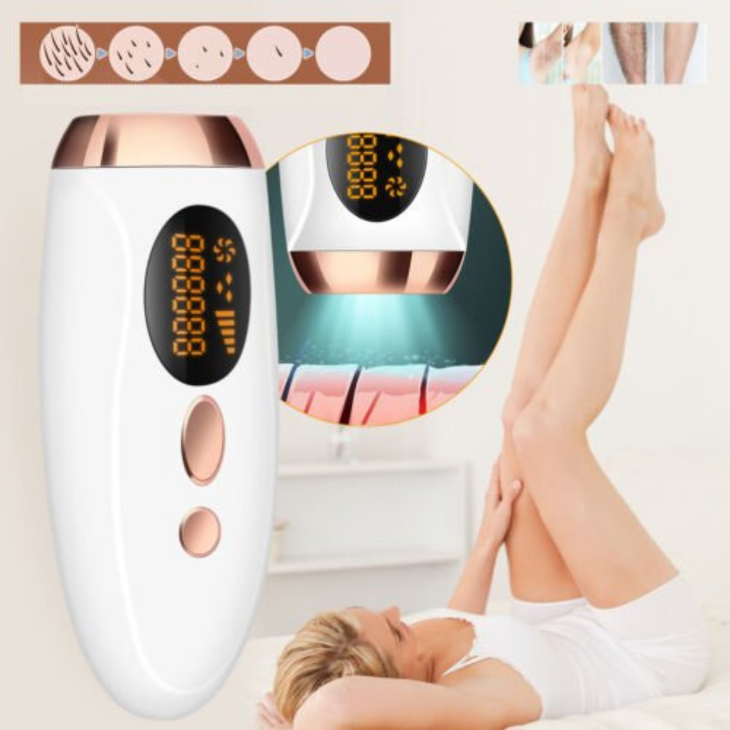 Permanent IPL Laser Hair Removal Epilator for Facial and Body
