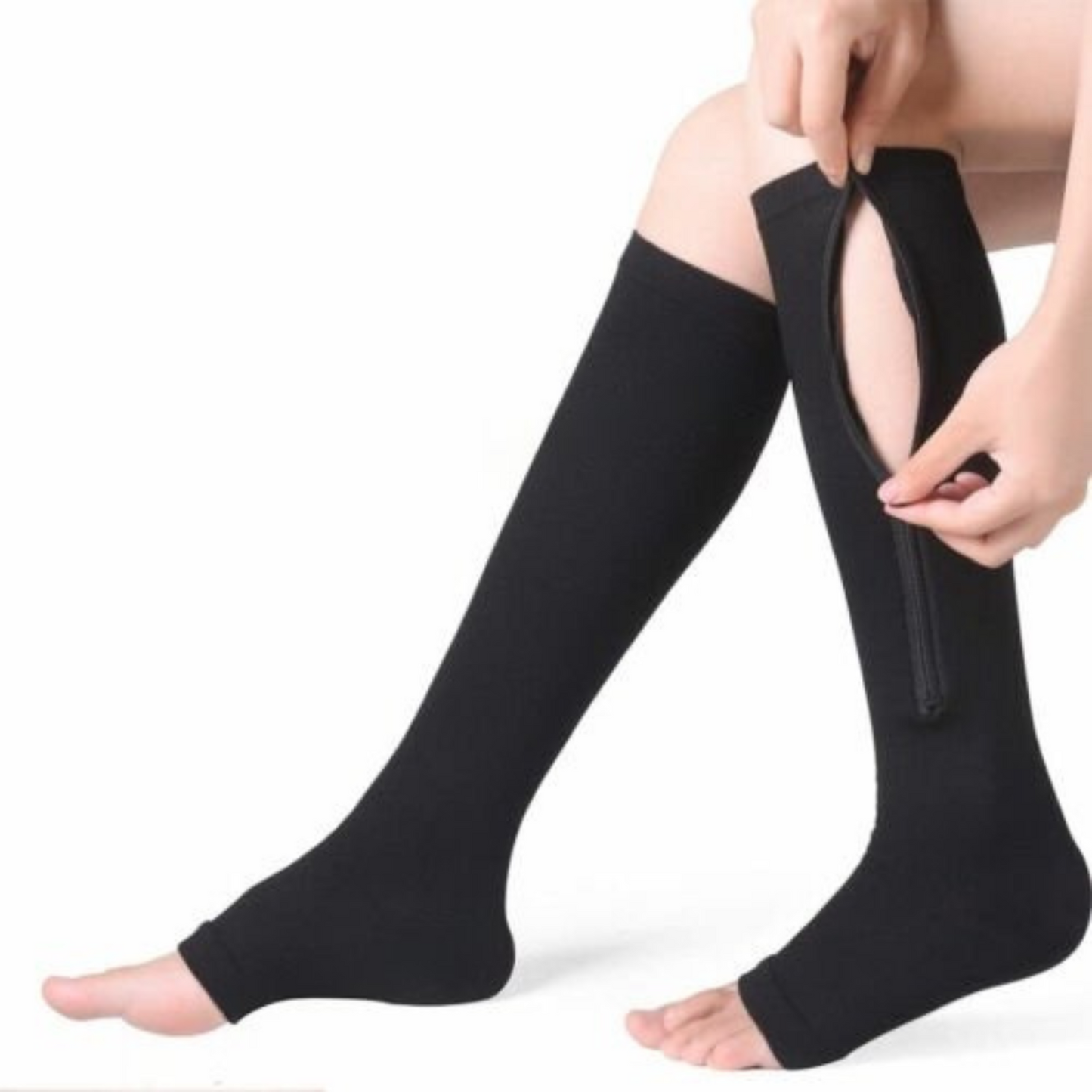 Black Compression Socks Knee High Support Stockings 18 to 21mm Unisex