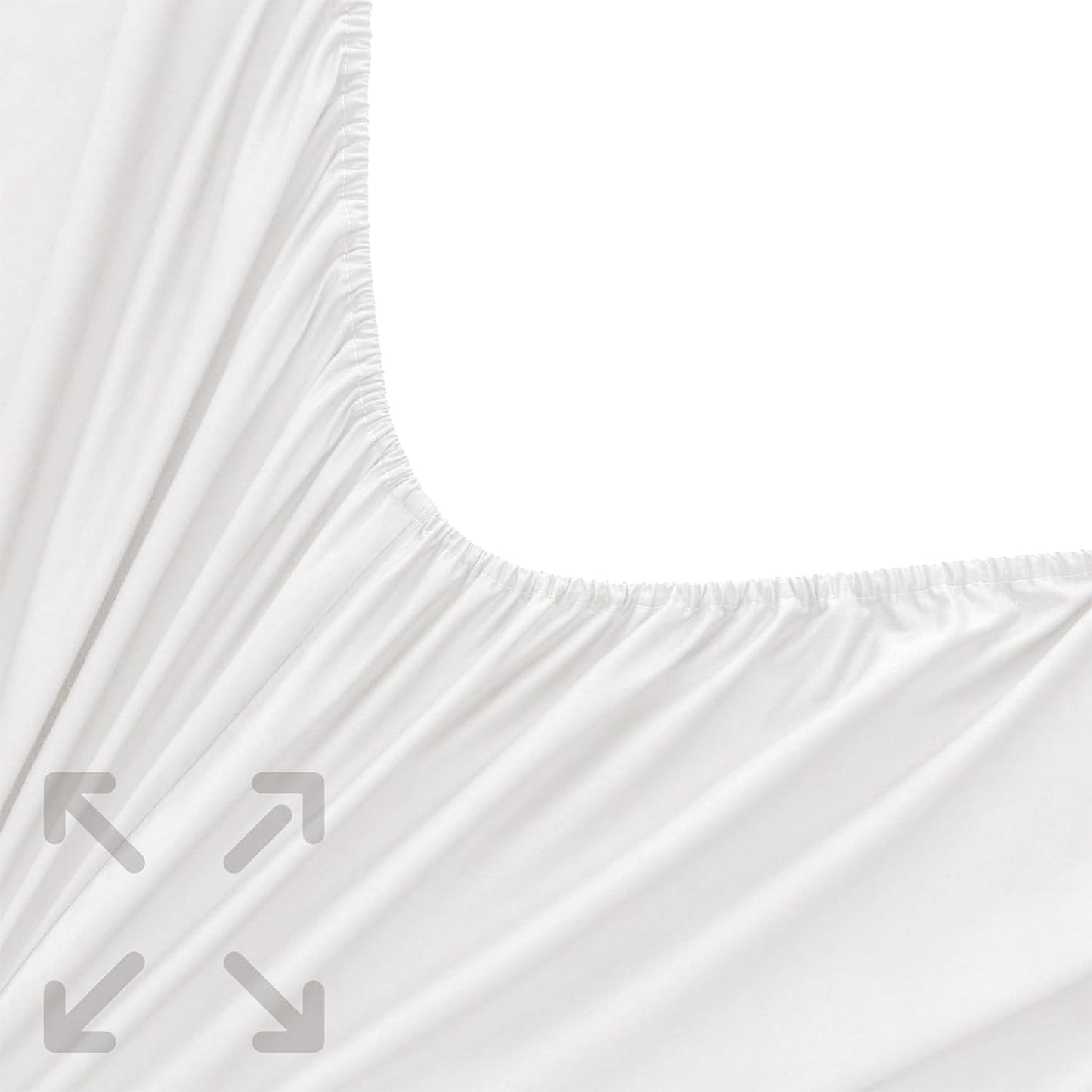 1200TC Sateen Weave Premium 100% Cotton Fitted Sheet - White