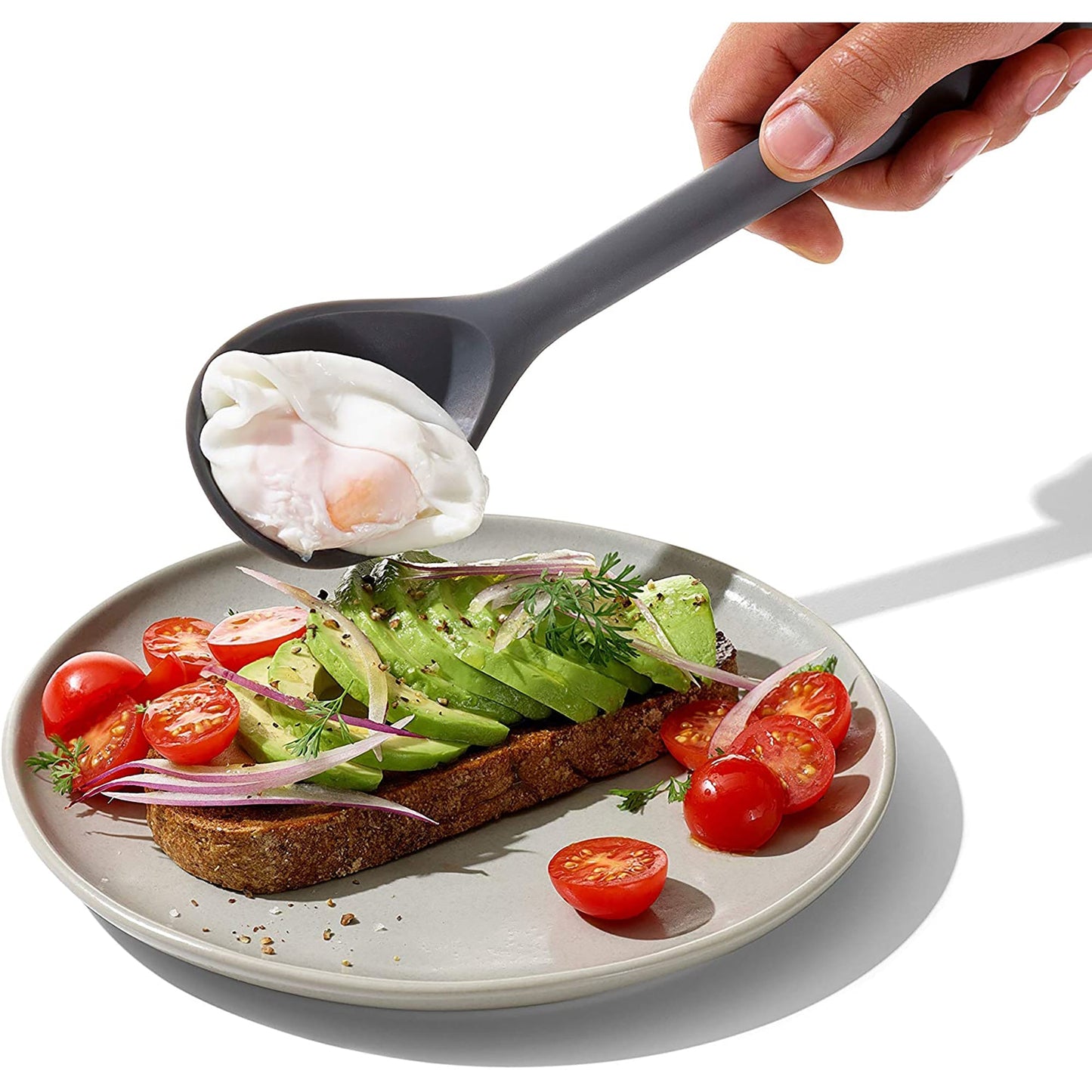 Silicone Slotted Spoon Kitchen Utensil - Black