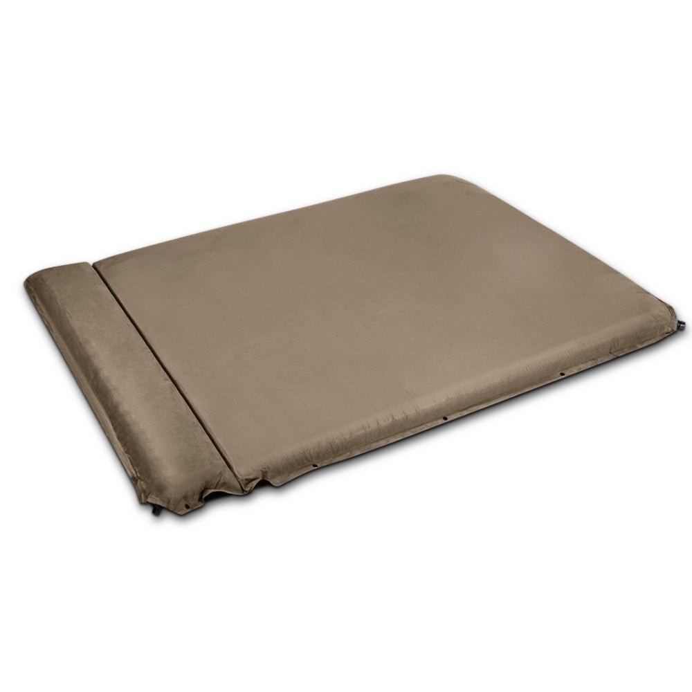 Camping Self Inflating Matress Joinable Double - Coffee