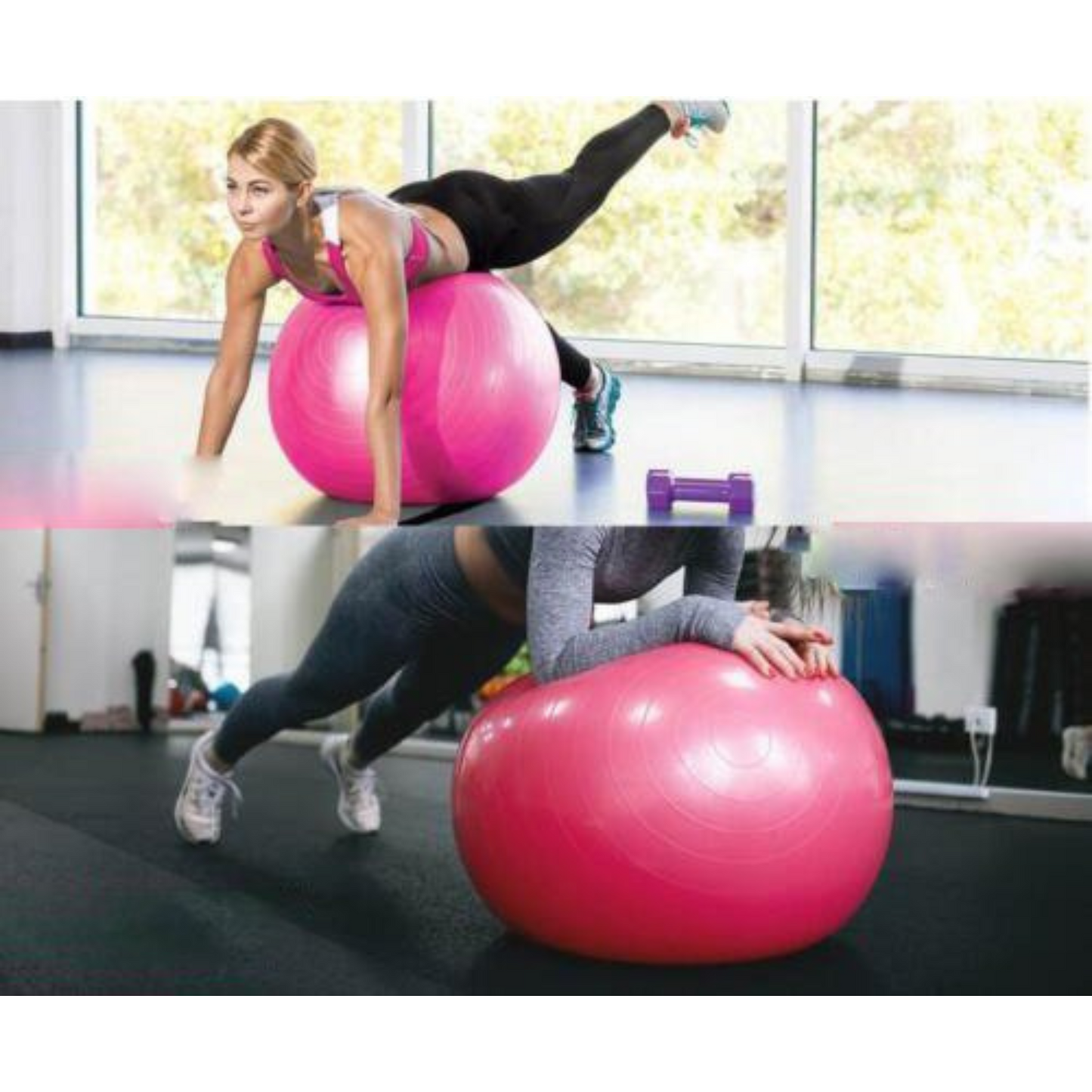 Anti Slip Texture Gym Ball Pink Balance Strength Training 55cm 65cm 75cm