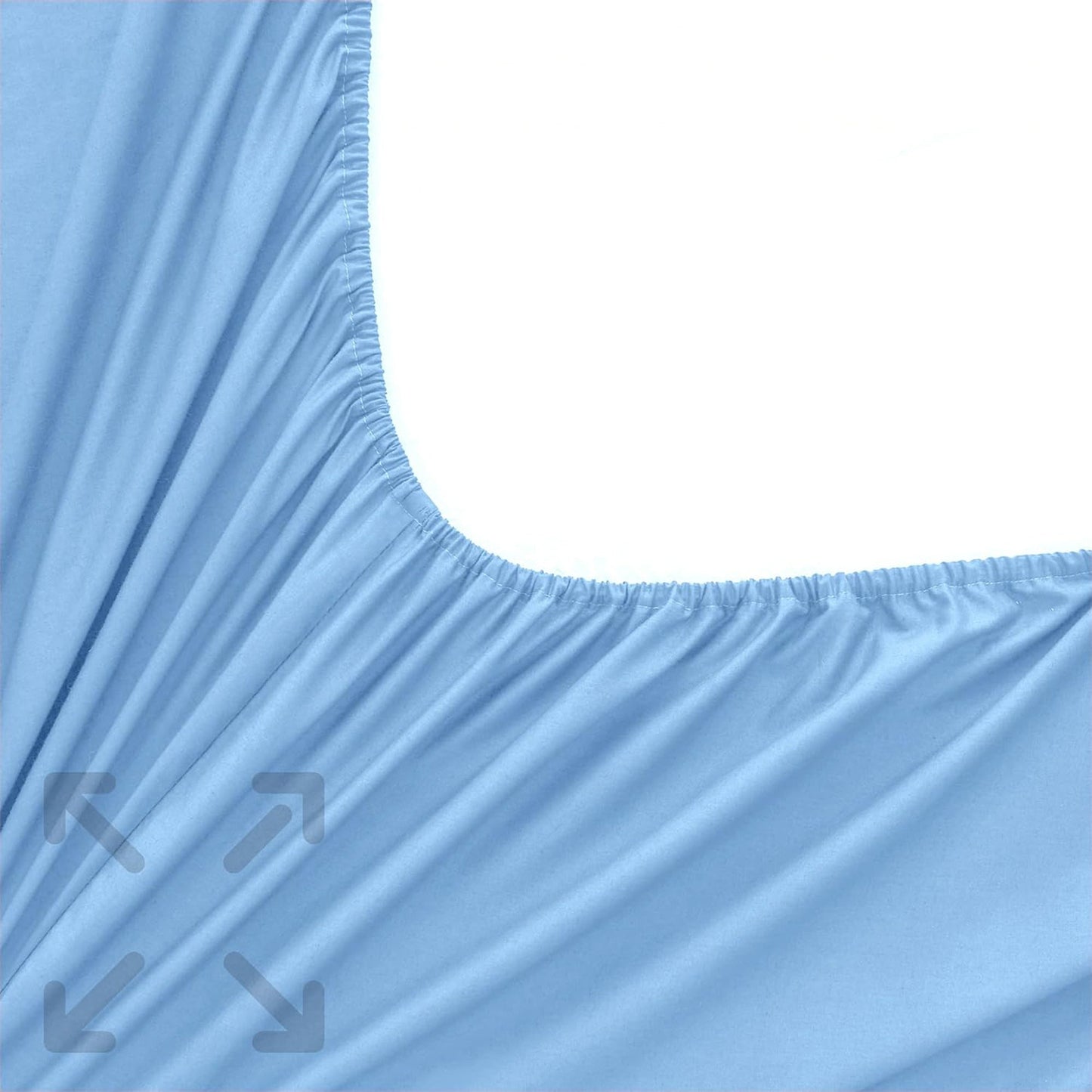 1200TC Sateen Weave Premium 100% Cotton Fitted Sheet - Light Blue