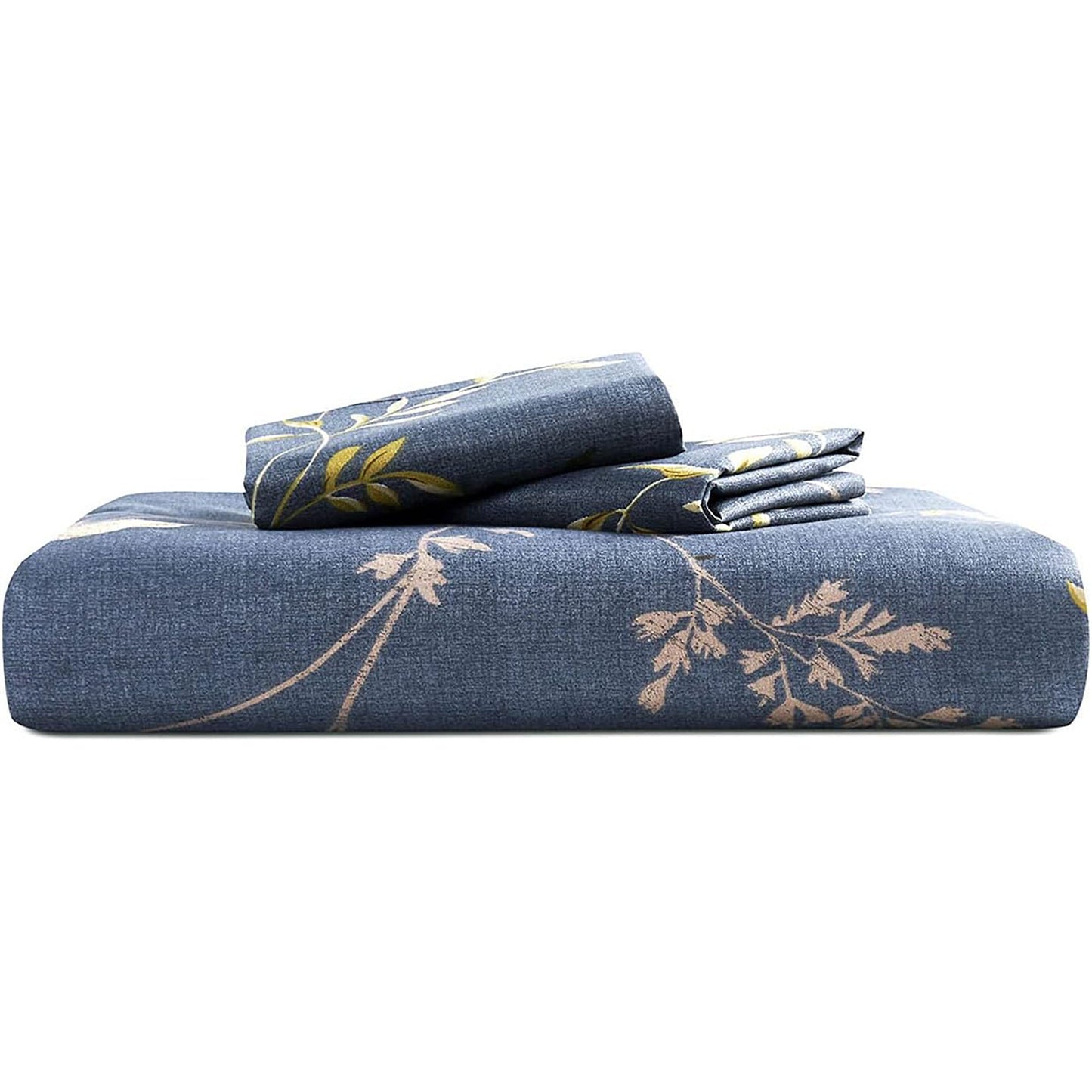 Soft Microfibre Tree Leaves Pattern Printed Quilt Cover Set - Dark Grey