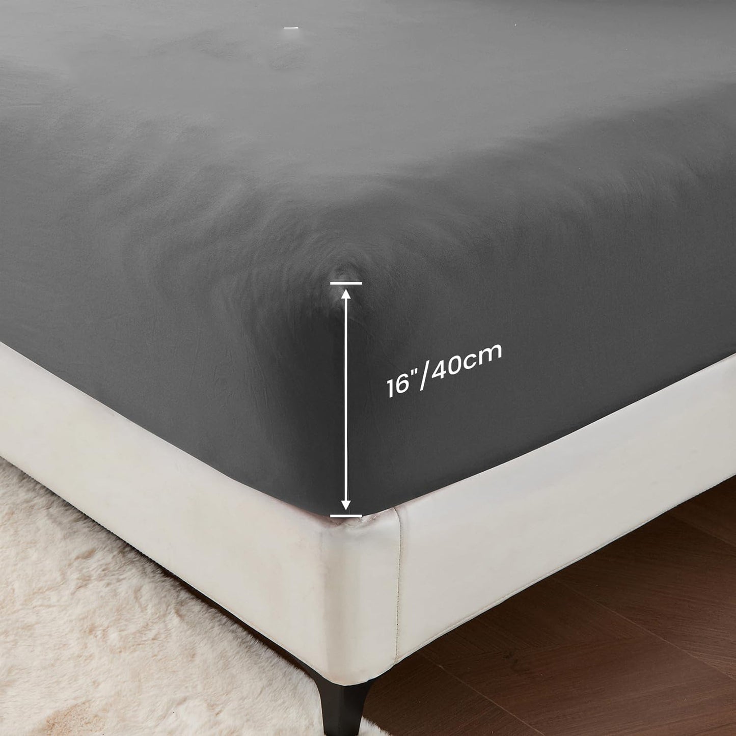 Premium 1800TC Breathable Ultra-Soft Microfibre Single Bed Sheet Set - Charcoal