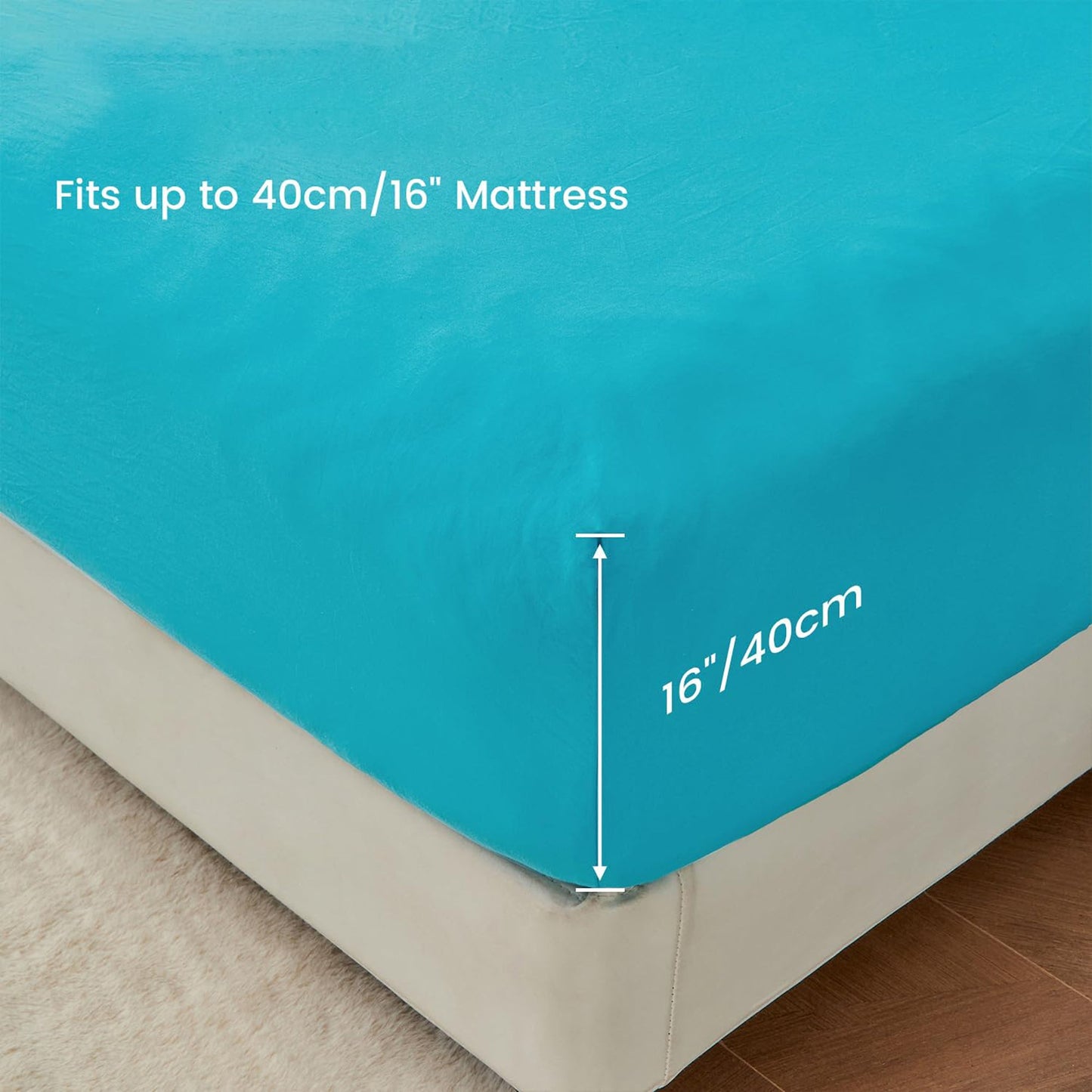 Premium 1800TC Breathable Ultra-Soft Microfibre Single Bed Sheet Set - Turquoise