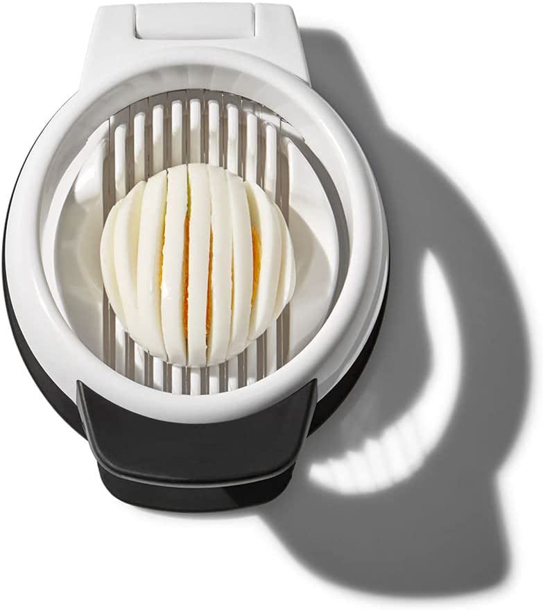 Stainless Steel Egg Slicer with Anti Slip Base - White