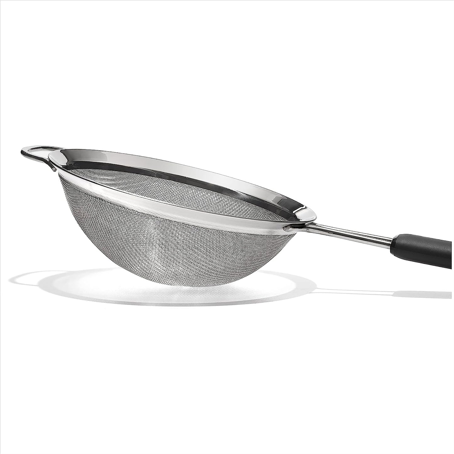 Sturdy Stainless Steel Mesh Strainer with Non Slip Handle - 6 Inch