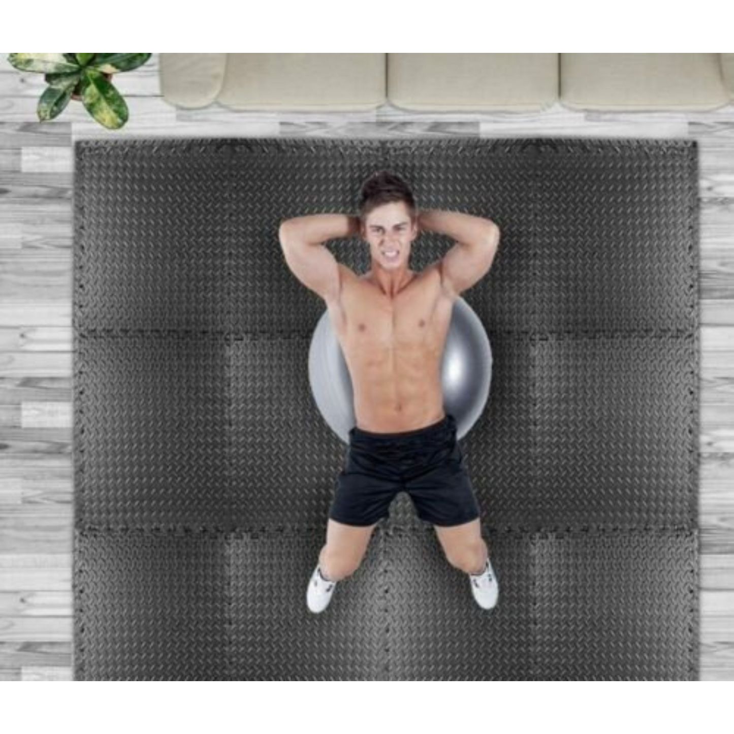 12 to 24x EVA Black Foam Mat Interlocking Heavy Duty Gym Flooring