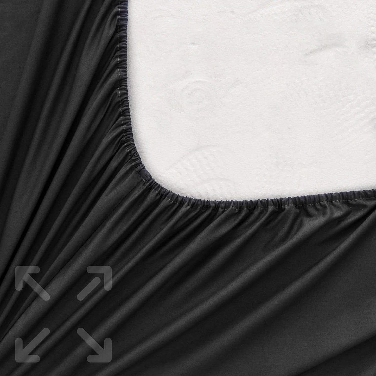 1200TC Sateen Weave Premium 100% Cotton Fitted Sheet - Black