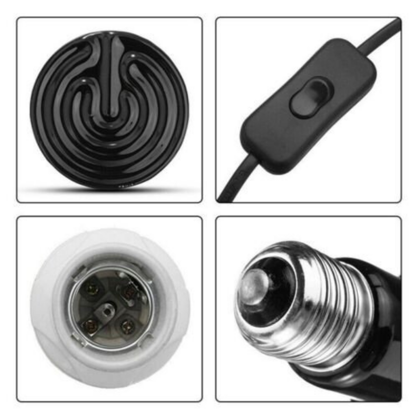 50 to 200W Infrared Ceramic Reptile Heat Emitter Bulb E27 Pet Heating Lamp