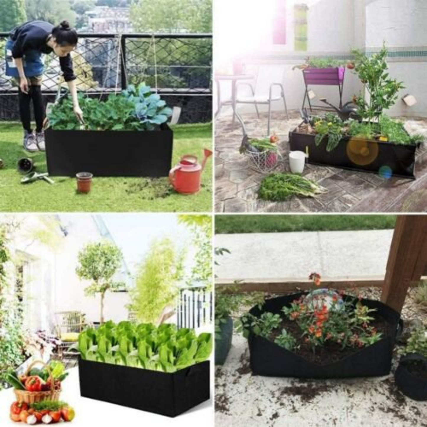 Fabric Potato Grow Bag Garden Planter Container for Root Plant Growing