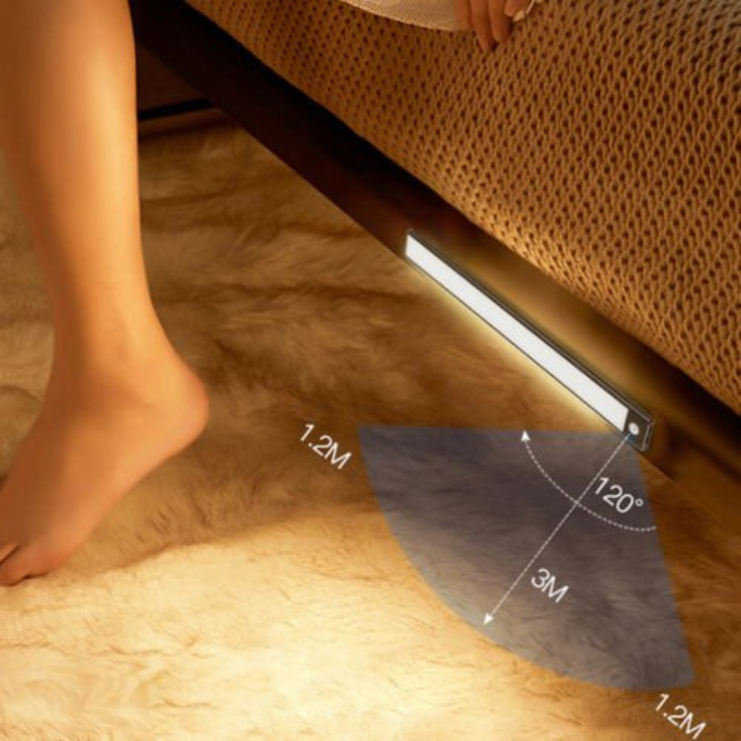Wireless LED Motion Sensor Under Cabinet Light Kitchen Counter Night Lamp