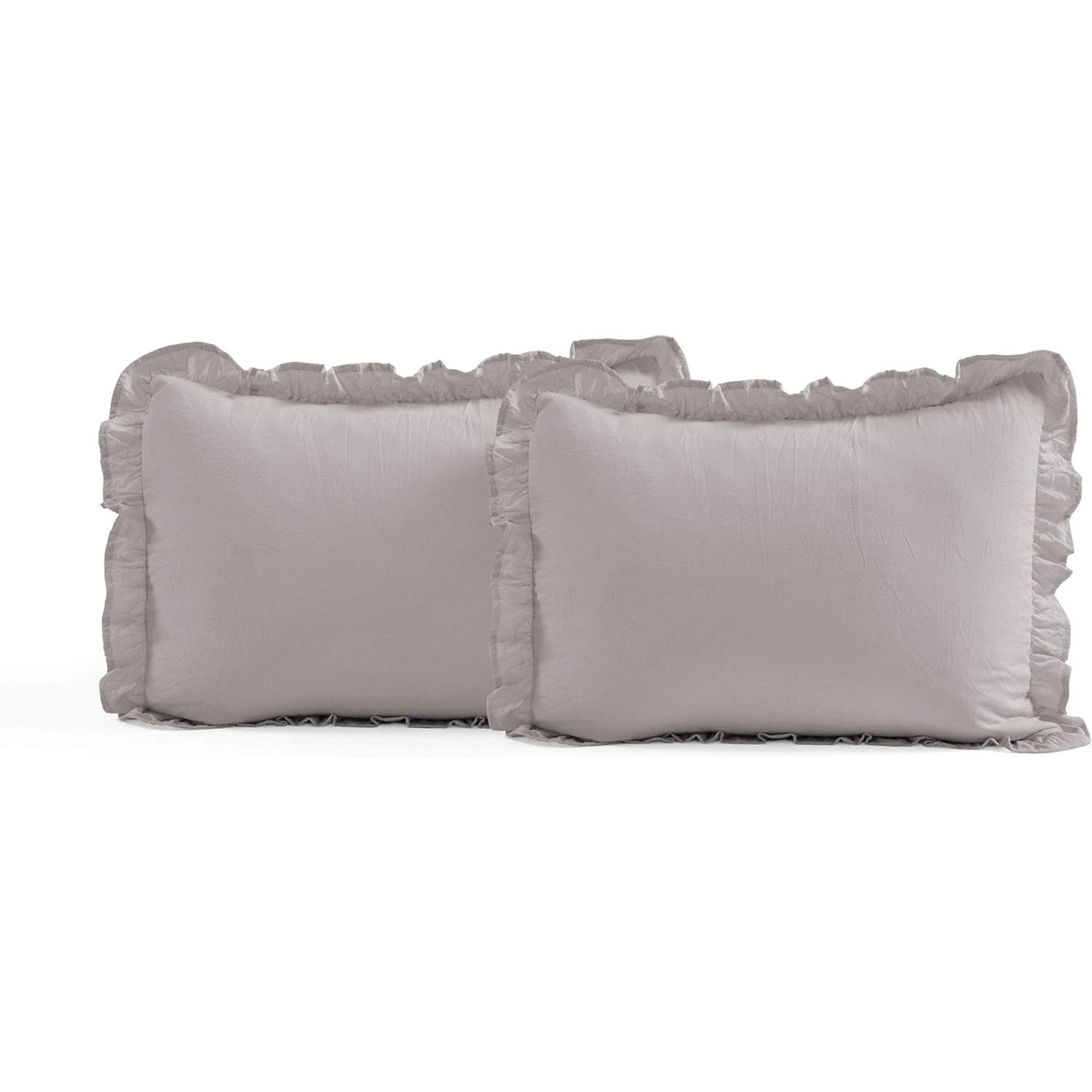 Vintage Chic Farmhouse Style Lightweight Ruffle Skirt Bedspread - Grey