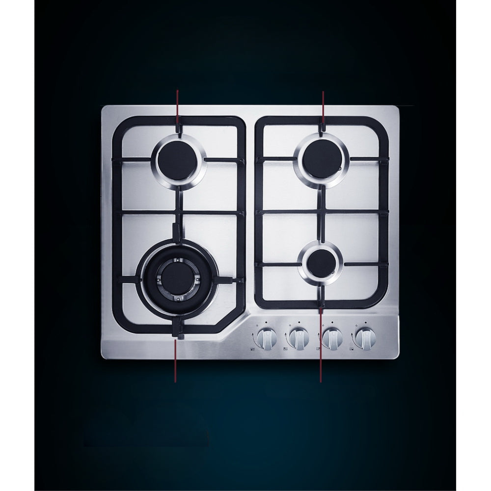 Gas Cooktop 60cm Gas Stove Cooker 4 Burner Cook Top Konbs NG LPG Steel