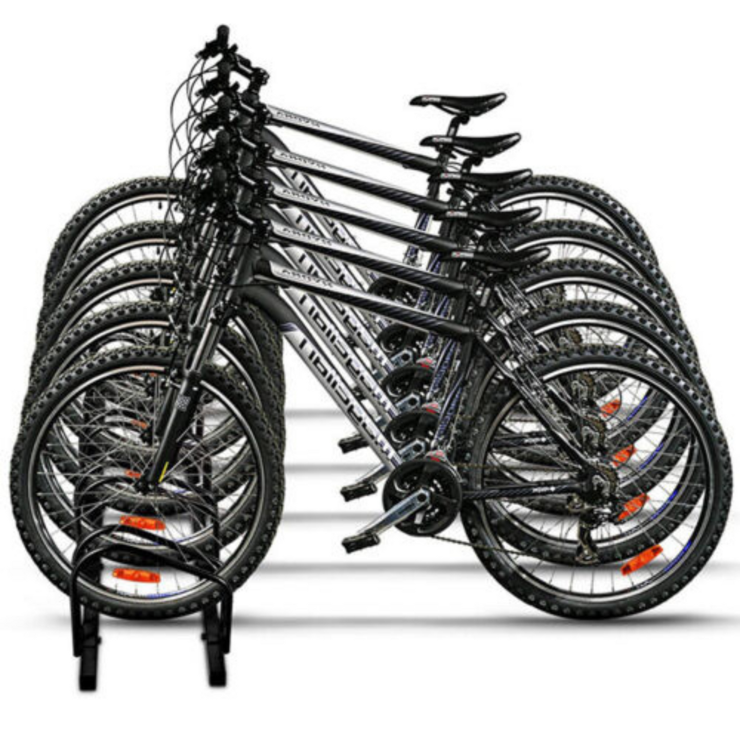 Portable Bike Floor Parking Rack Instant Storage Stand for 3 to 6 Bicycles