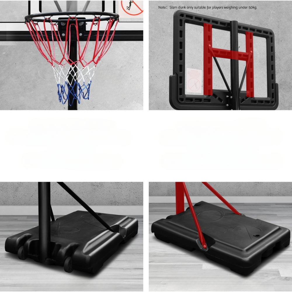 Basketball Hoop Stand System Ring Portable Net Adjustable 3.05M - Blue