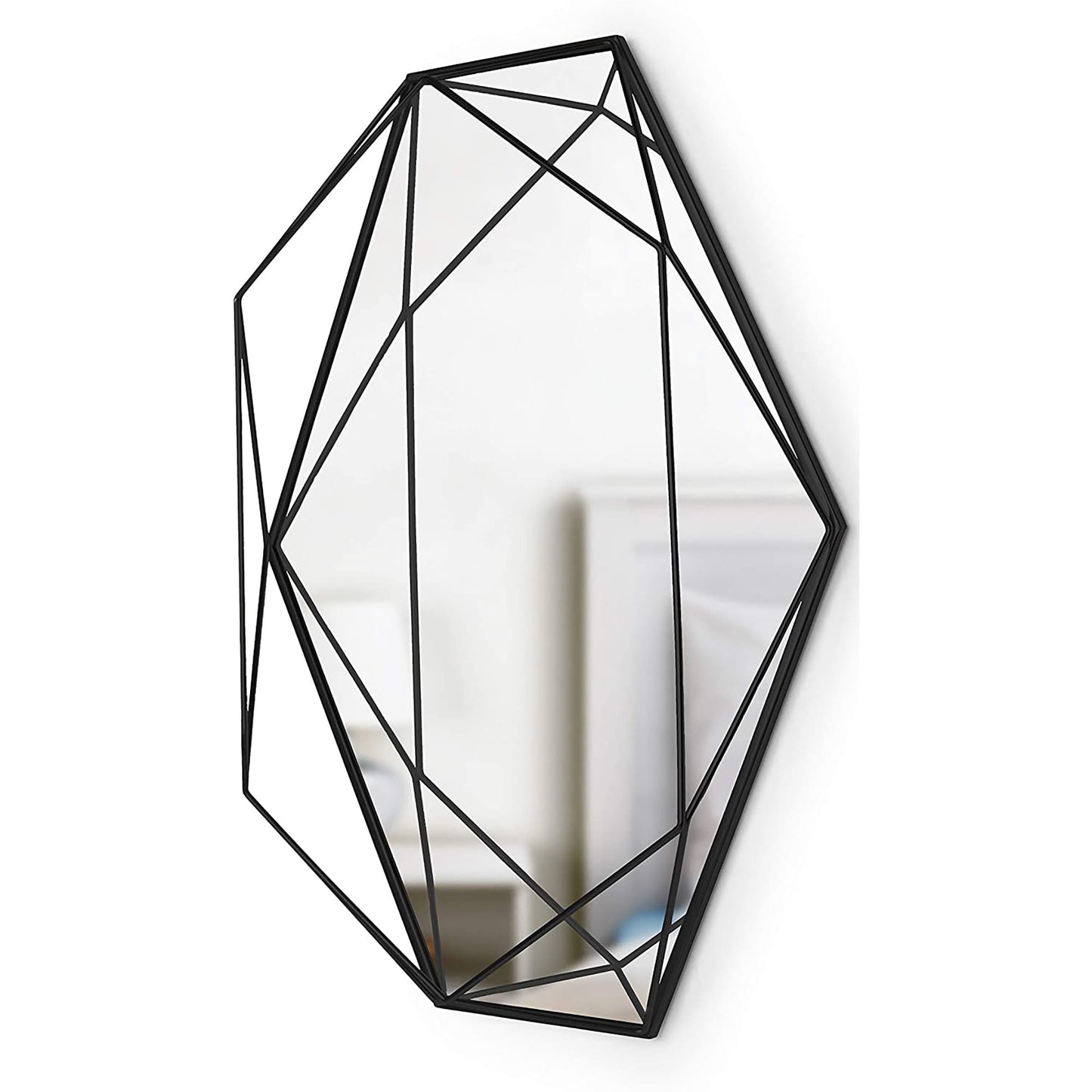 Modern Geometric Shaped Oval Wall Mirror Home Decor - Black