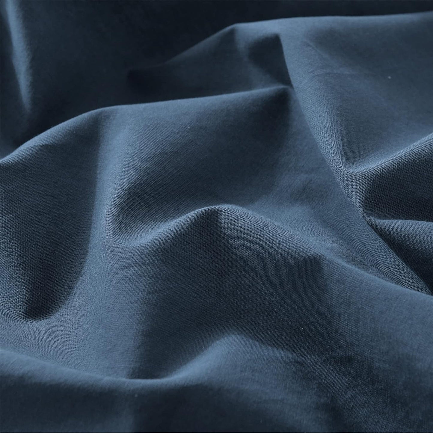Ultra Soft 100% Washed Cloth Cotton Quilt Cover Set - Navy Blue