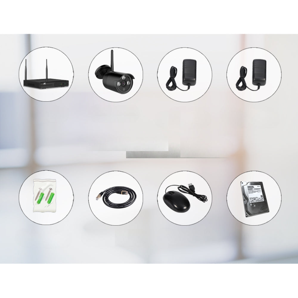CCTV Wireless Security Camera System 8CH Home Outdoor WIFI 6 Bullet Cameras Kit 1TB