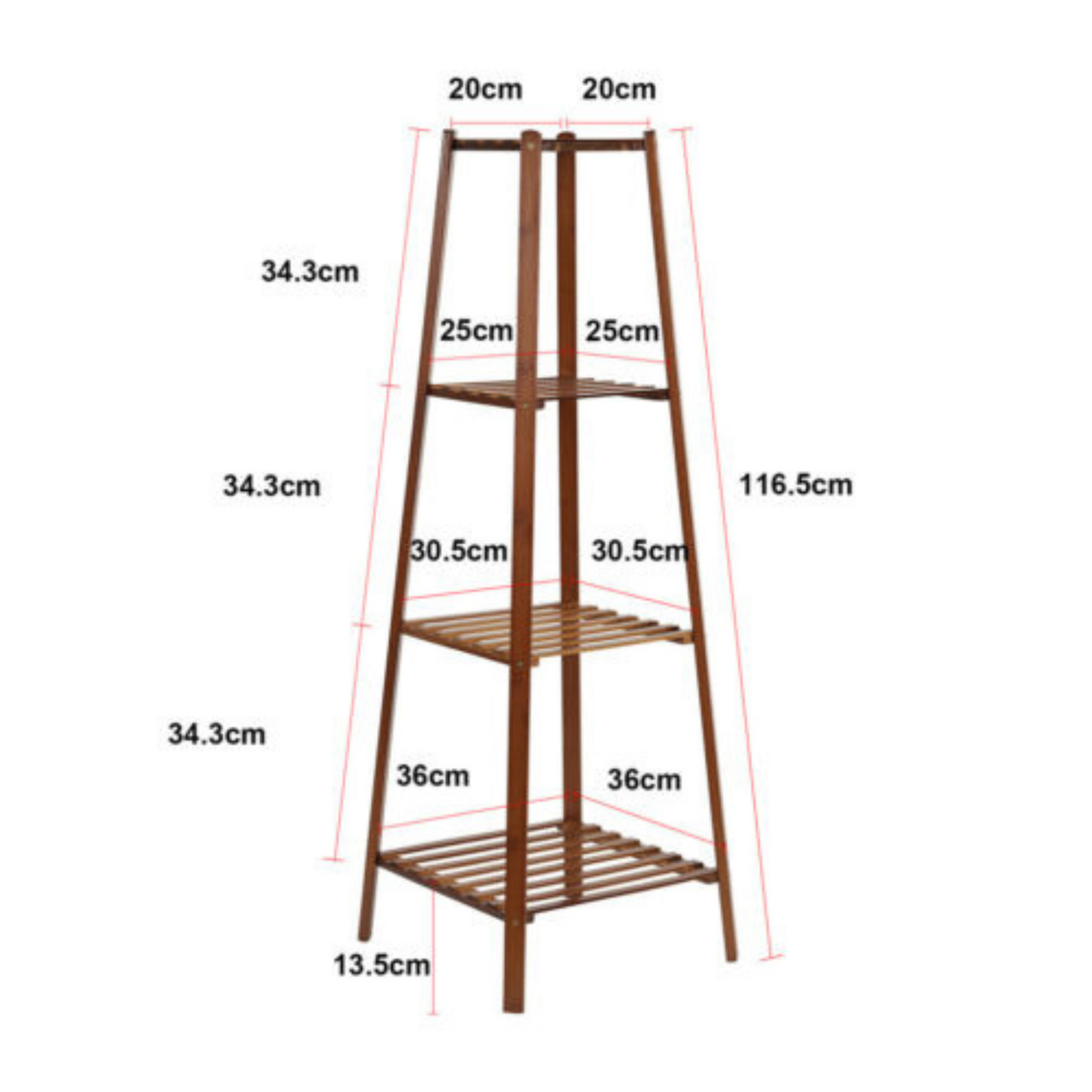 Wood Flower Pot Plant Stand Multi-Tier Display Rack for Indoor Outdoor