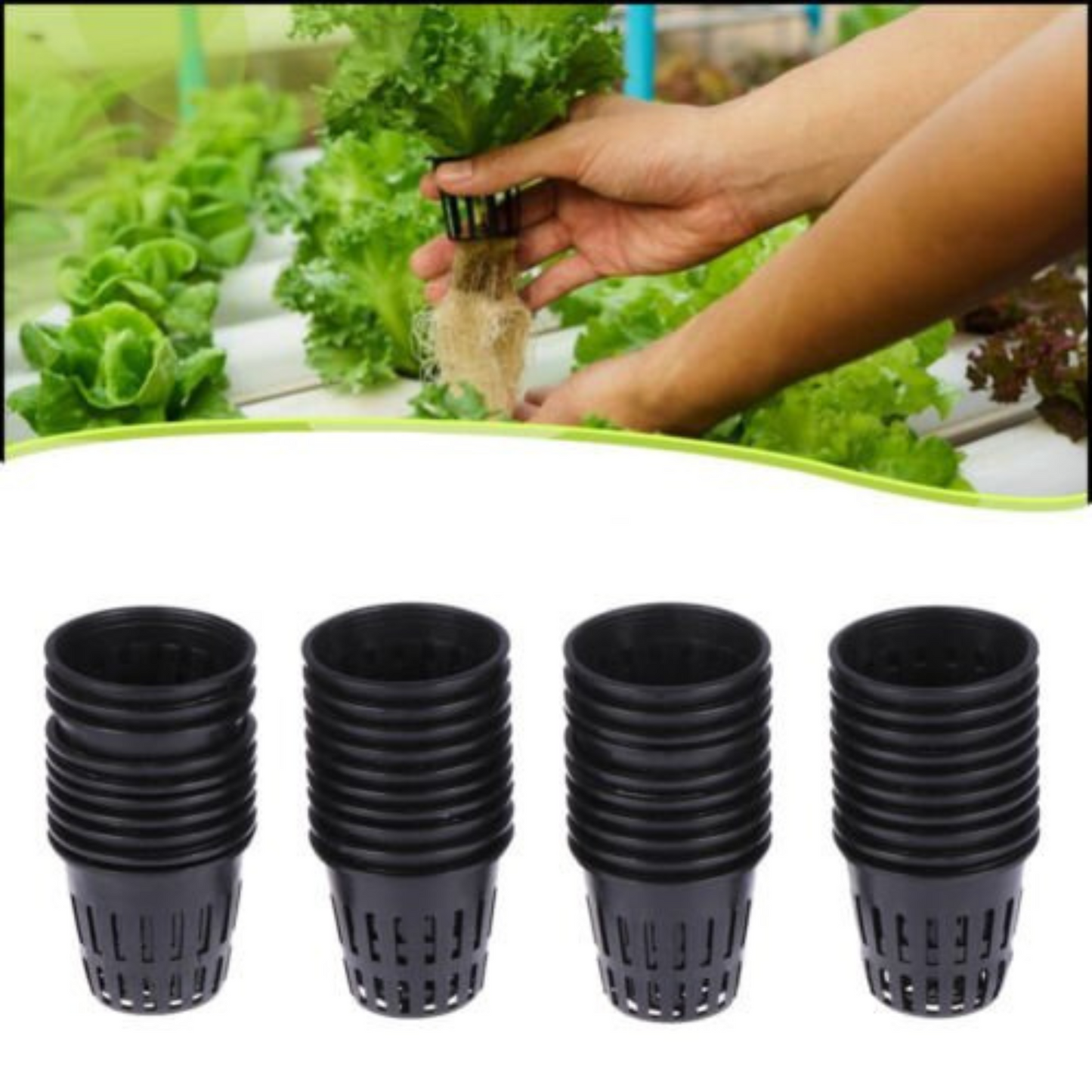 40pcs Heavy Duty Hydroponic Mesh Pot Net Cup Basket for Plant Growth