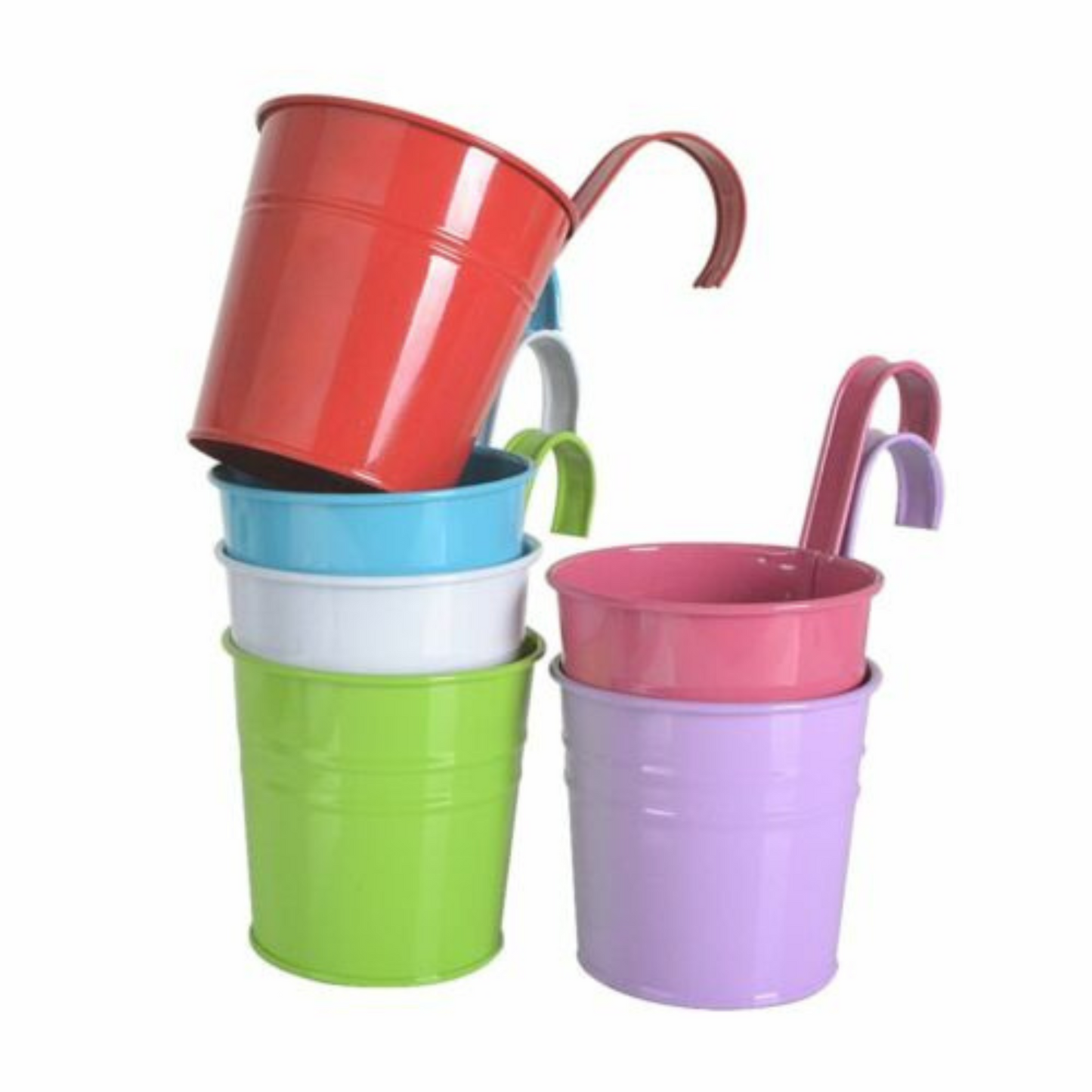10 Colour Flower Pot Hanging Planters Metal Hooks Iron Balcony Garden Planters