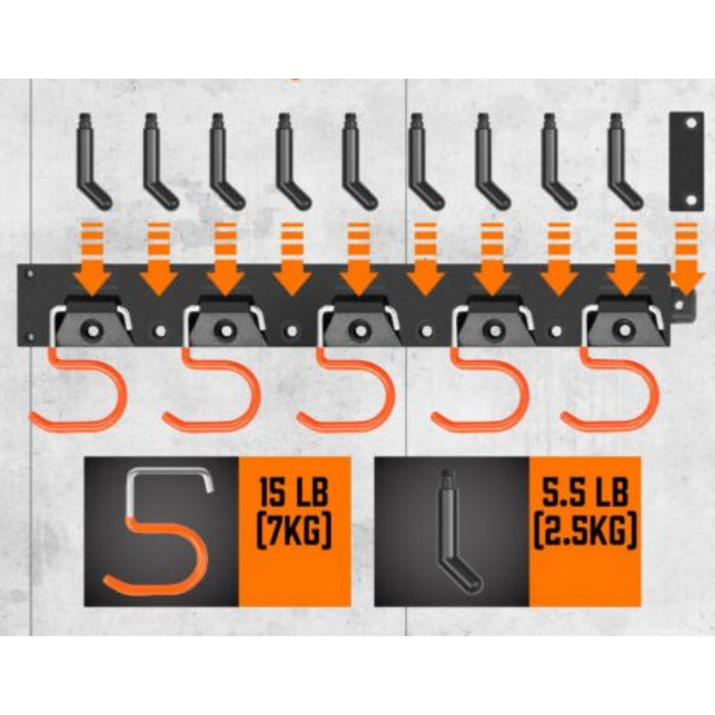 64in Wall Mounted Garden Tool Hanger Shed Garage Organizer Rack