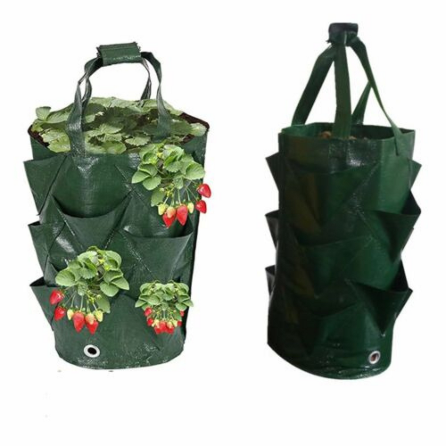 Hanging Flower Pouch Strawberry Planter Bags 3 Gallon Garden Planting Grow Bag