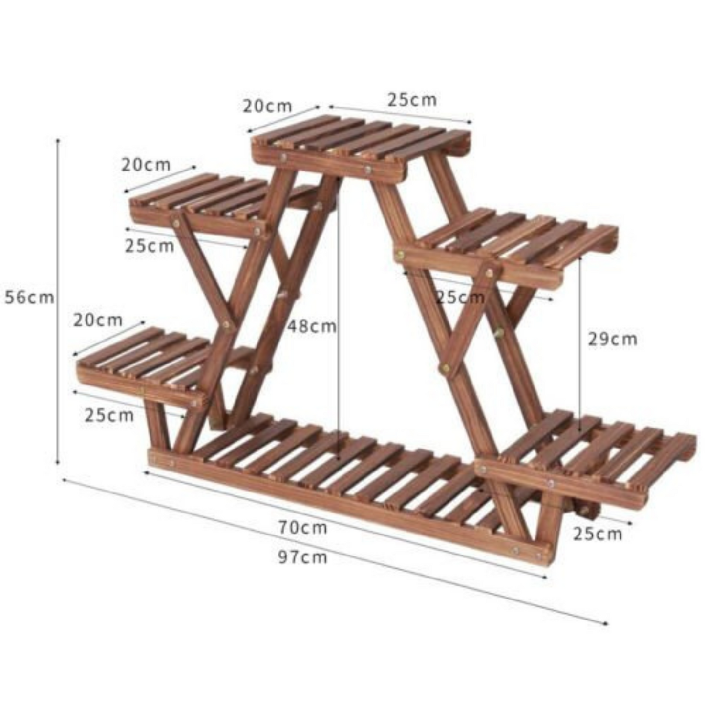 Heavy Duty Triangle Wood Plant Stand Indoor Outdoor Flower Succulent Shelf