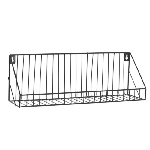 Black Industrial Wall DIY Storage Rack Floating Metal Wire Shelf Unit