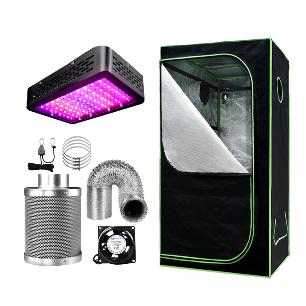 Grow Tent 1000W LED Grow Light 80X80X160cm Mylar 4" Ventilation