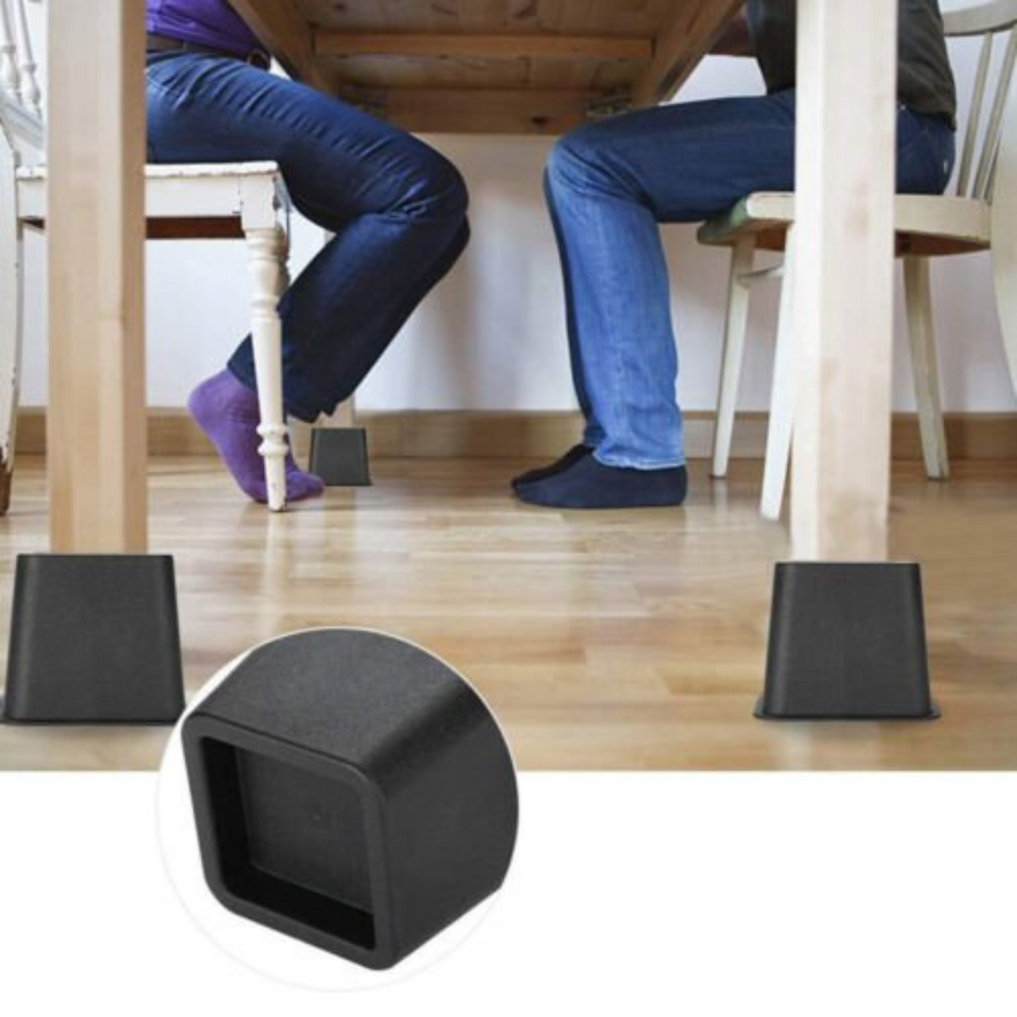 4 to 8pcs Black Furniture Leg Extender Stands Chair Bed Riser Elephant Feet