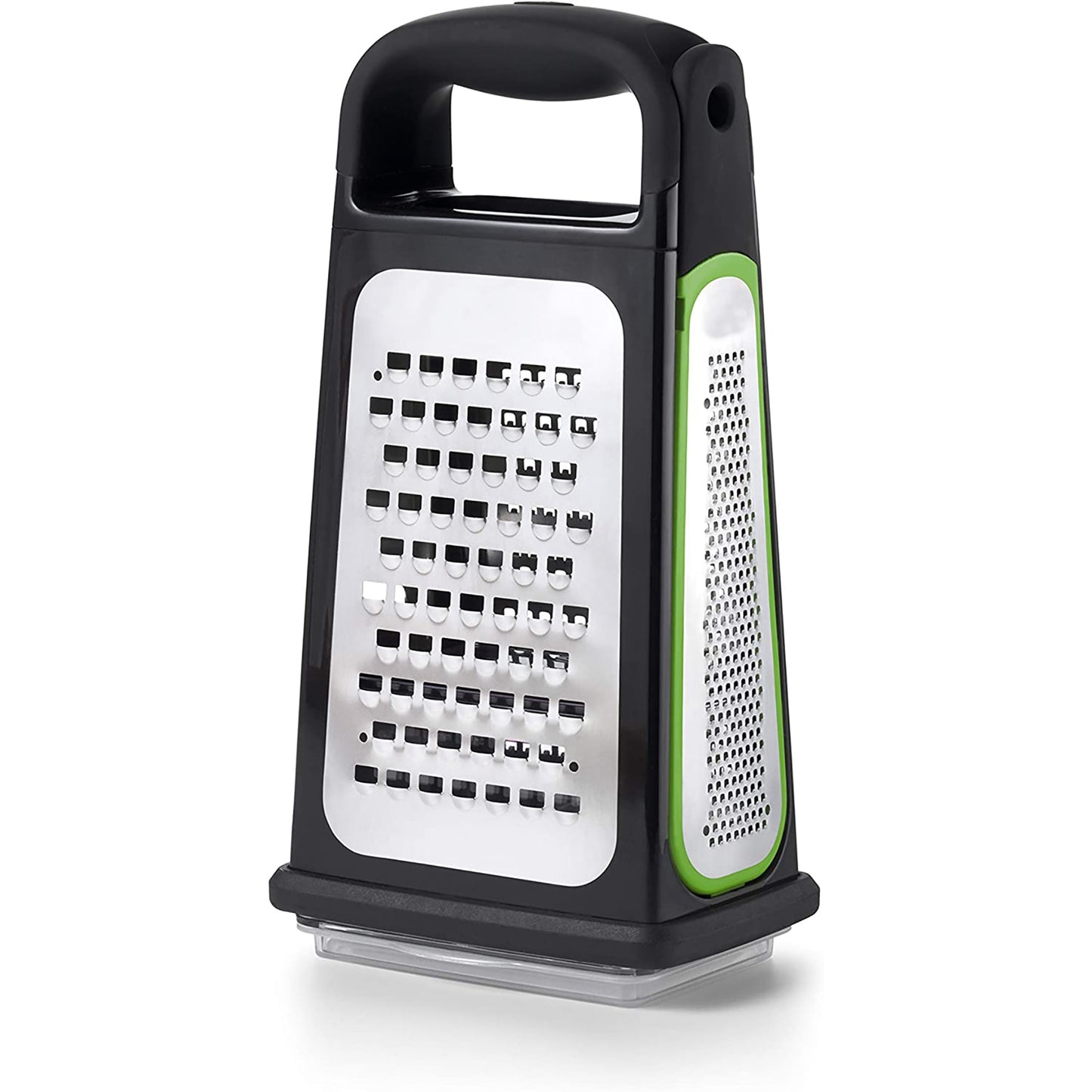 Stainless Steel Box Grater with Removable Zester - Black