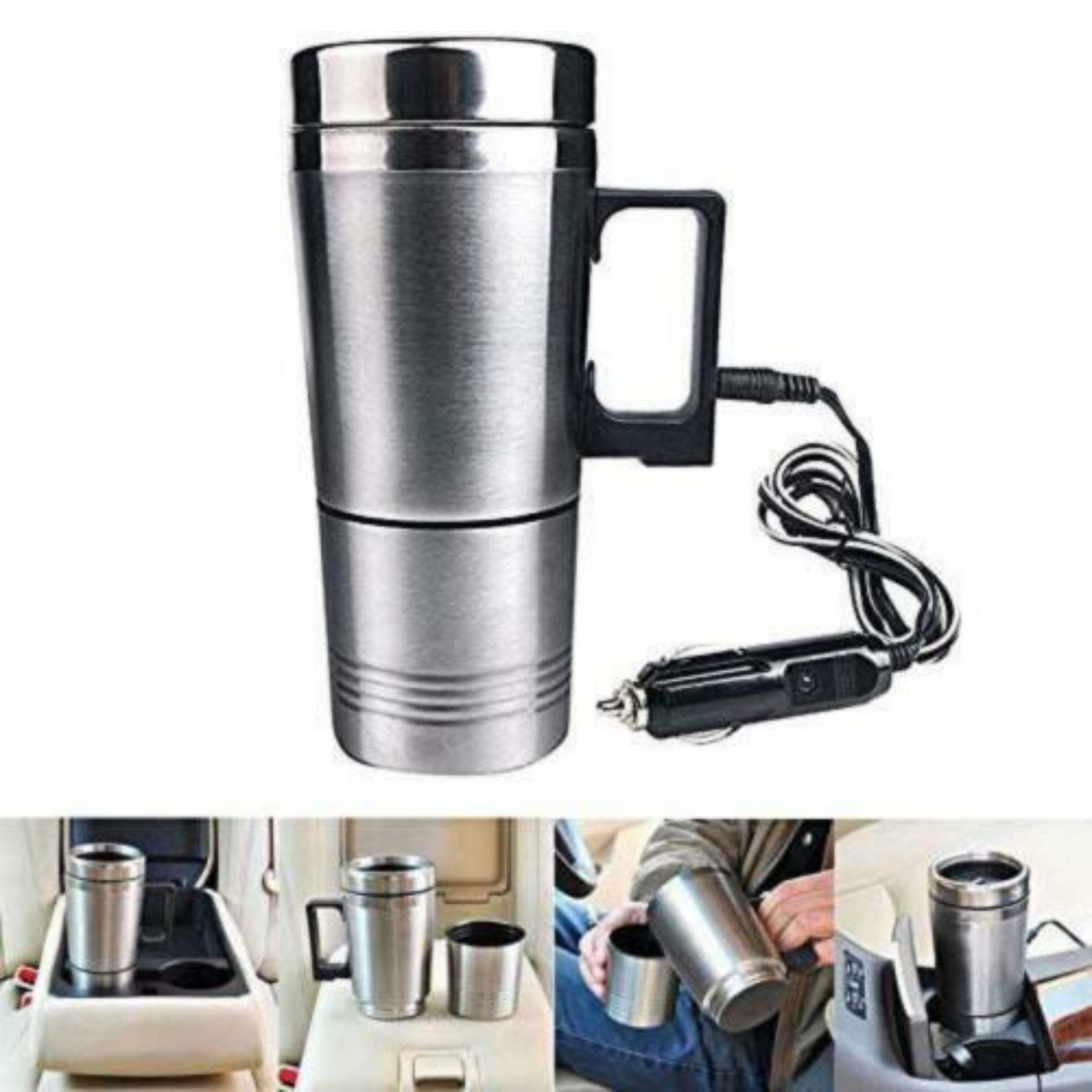 300ml Stainless Steel Car Kettle Heating Travel Cup for Vehicles