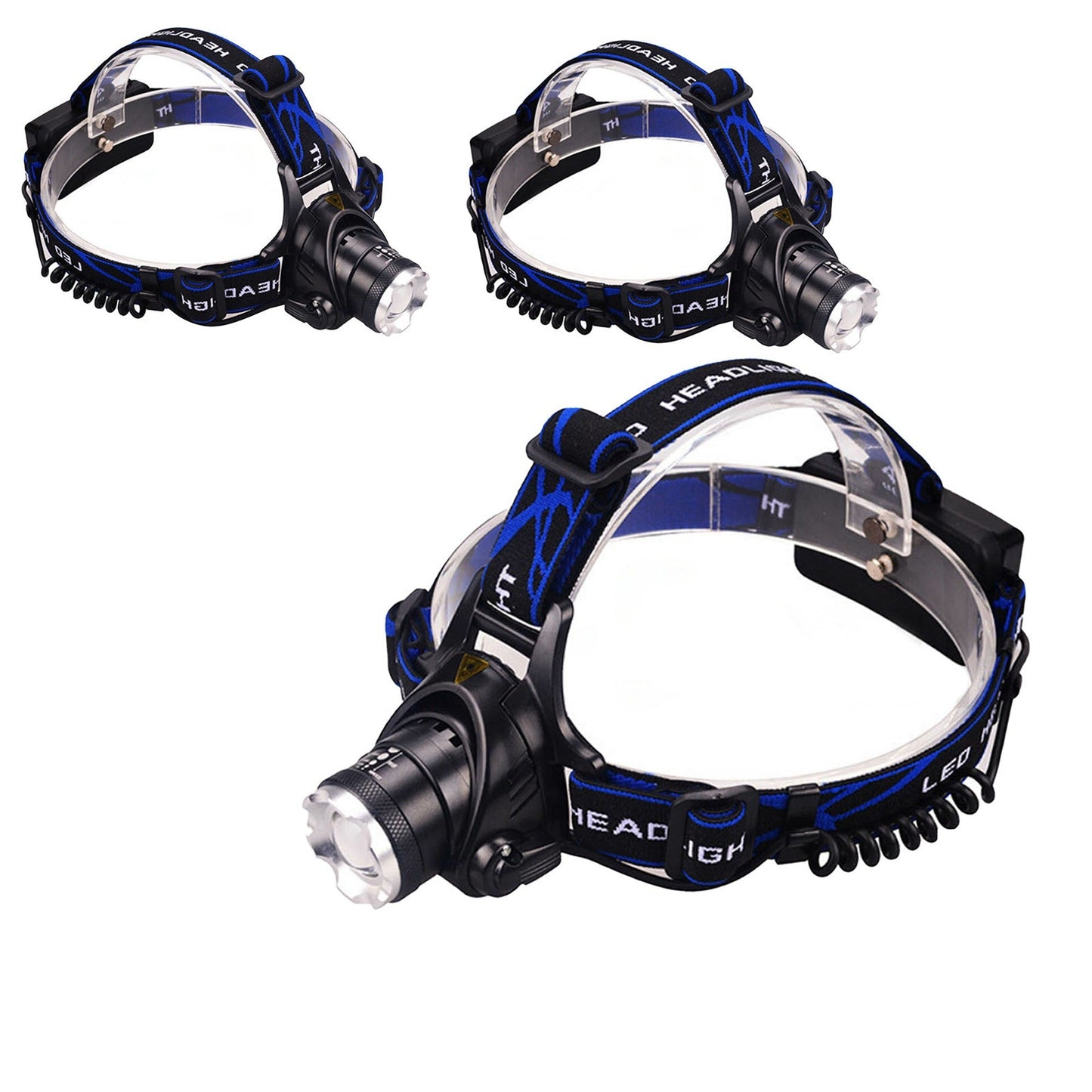 USB Rechargeable LED Head Torch Waterproof Camping Headlight