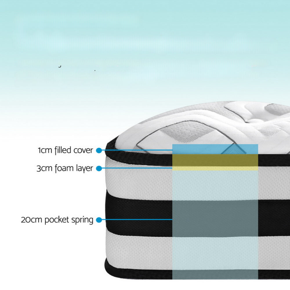 Bedding Tight Top Pocket Spring Mattress - Single/Double/Queen/King