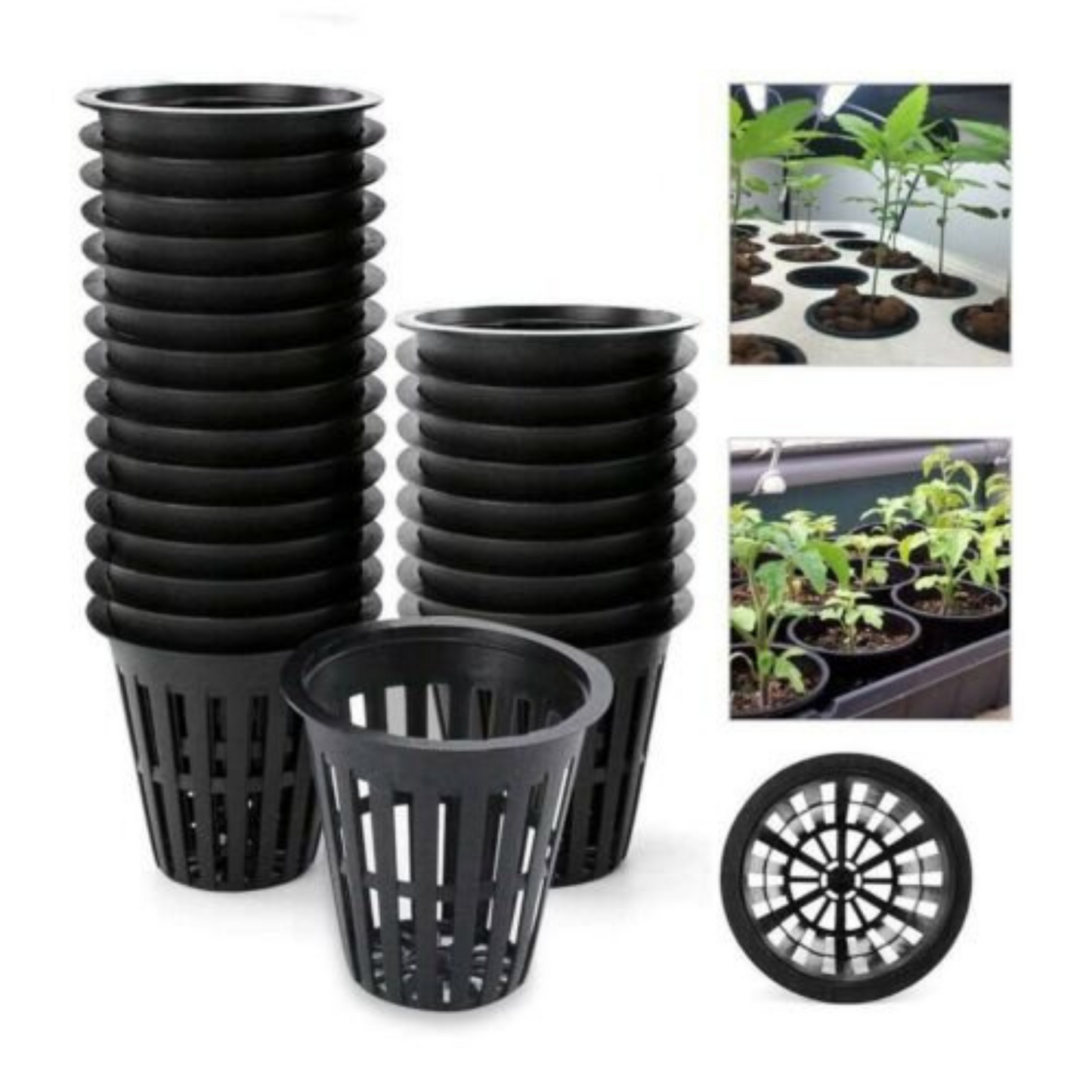 40pcs Heavy Duty Hydroponic Mesh Pot Net Cup Basket for Plant Growth