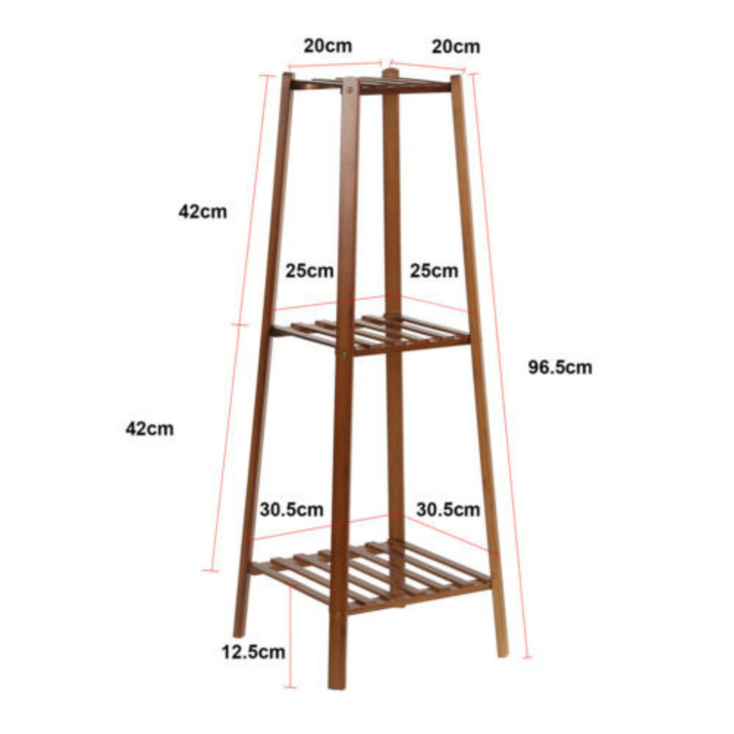 Wood Flower Pot Plant Stand Multi-Tier Display Rack for Indoor Outdoor