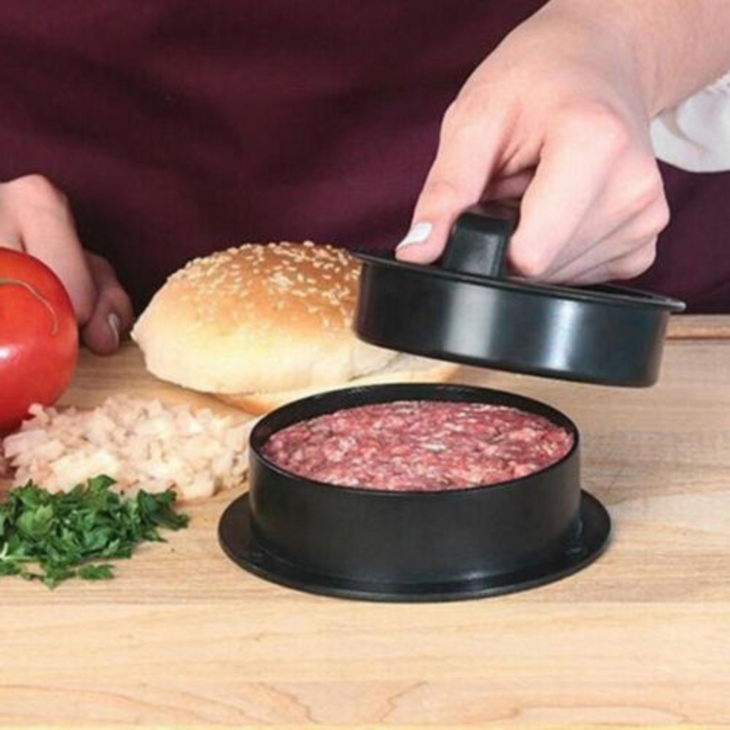 DIY Hamburger Patty Mould Maker Non-Stick Stuffed Meat Press for BBQ
