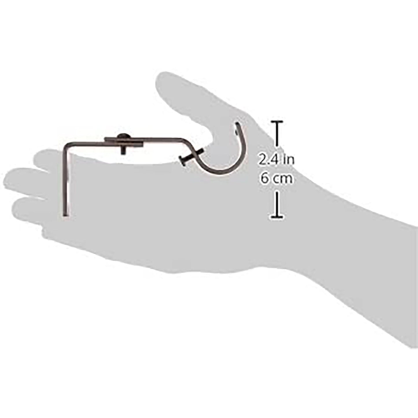 Adjustable Curtain Rod Wall Bracket Hooks Set of 2 - Espresso